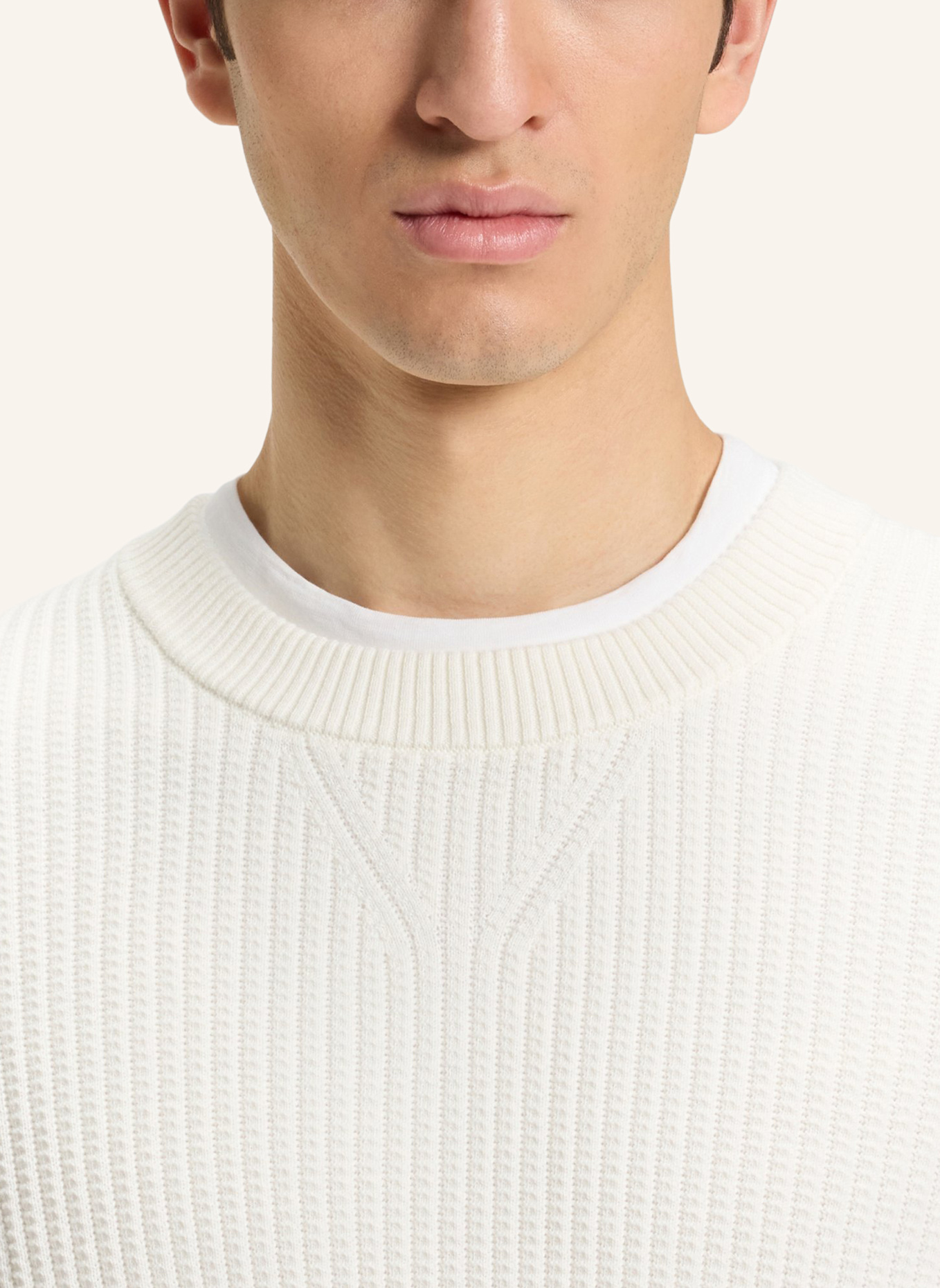 BOSS Pullover APOKKO Regular Fit: BEIGE