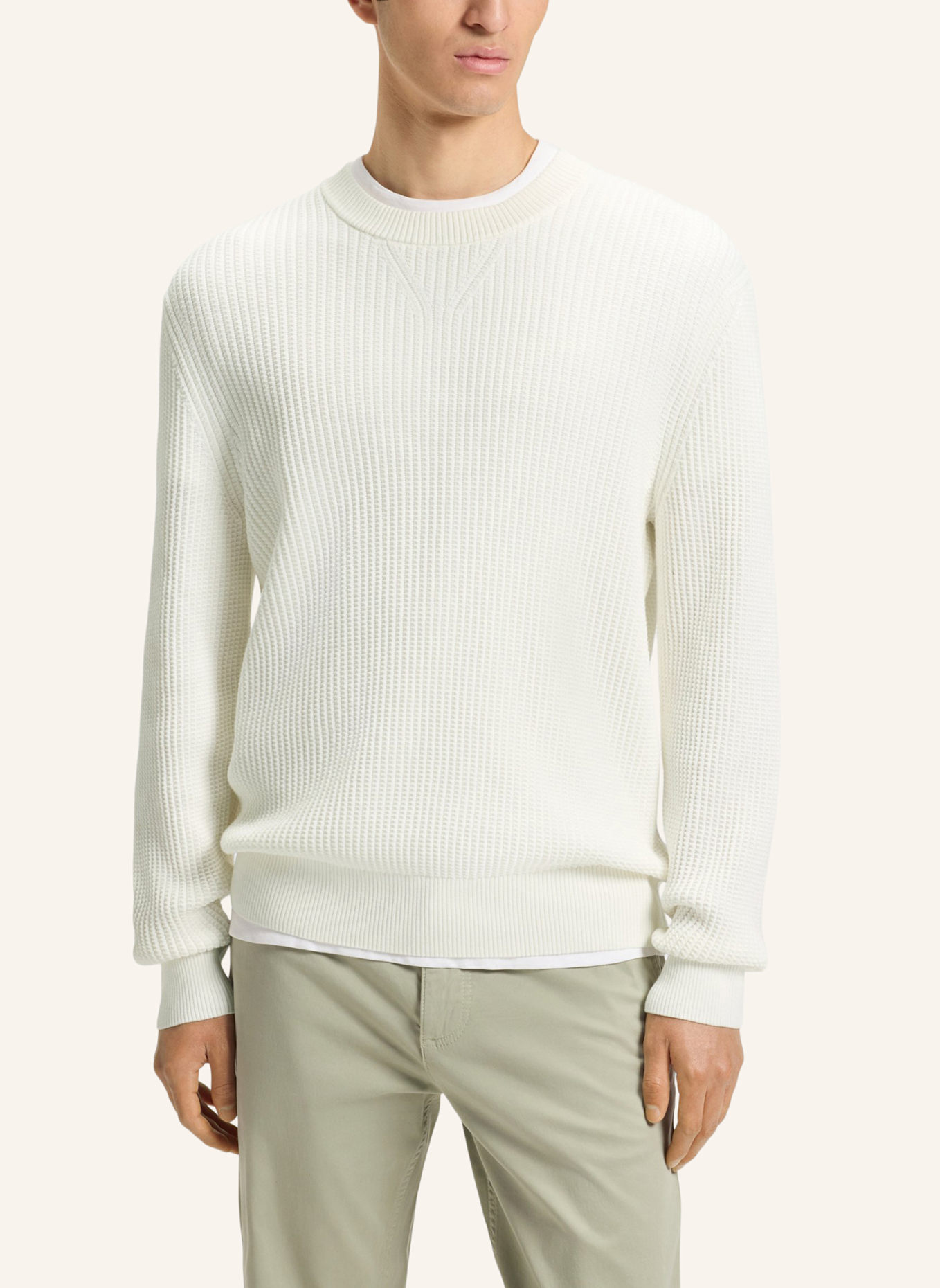 BOSS Pullover APOKKO Regular Fit: BEIGE