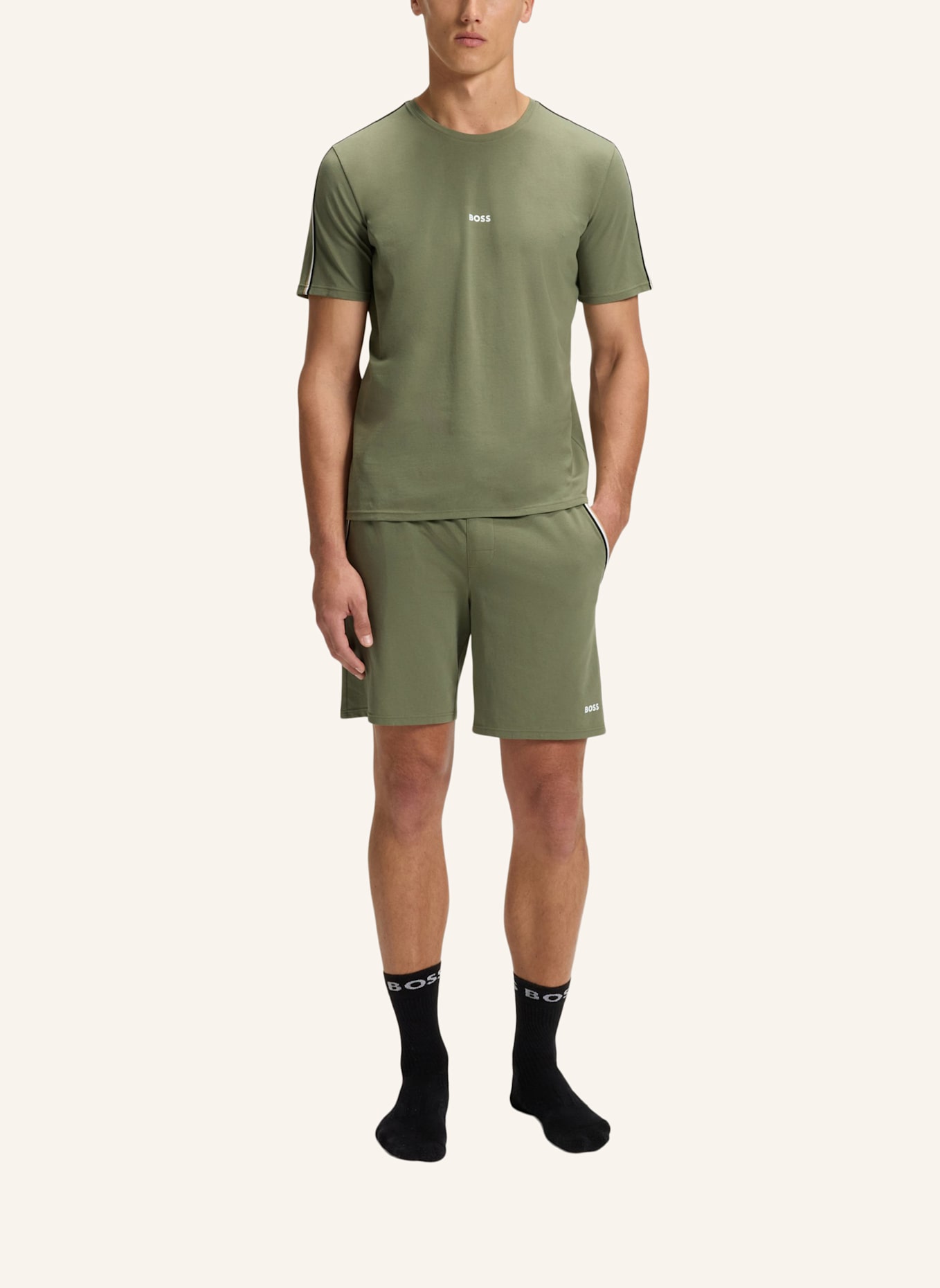 BOSS Pyjama-Oberteil UNIQUE T-SHIRT Regular Fit: HELLGRÜN