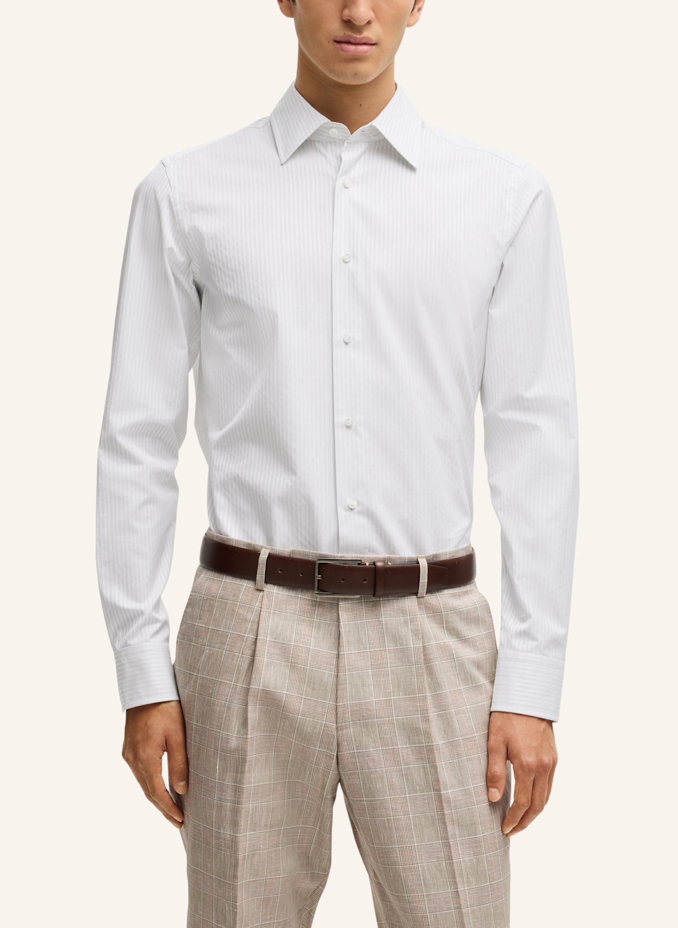 BOSS Business Hemd L-HAYS-KENT-C1-243 Slim Fit: GRAU