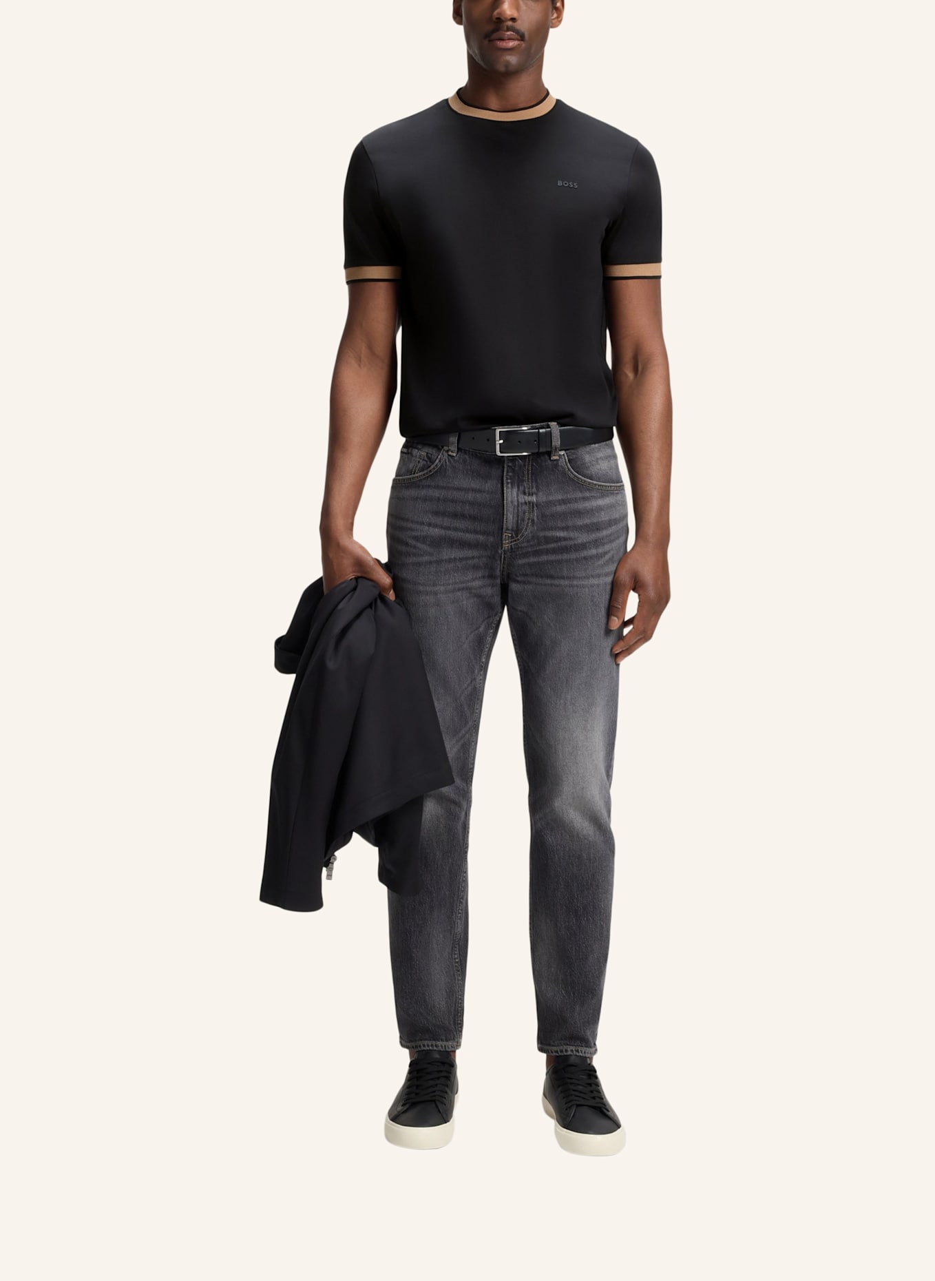 BOSS T-Shirt H-TESSLER 200 Slim Fit: SCHWARZ