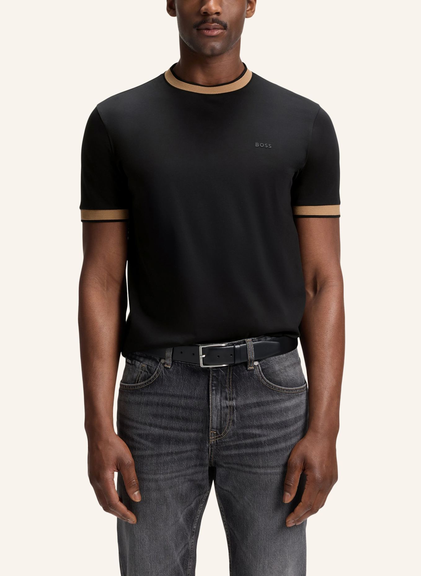 BOSS T-Shirt H-TESSLER 200 Slim Fit: SCHWARZ