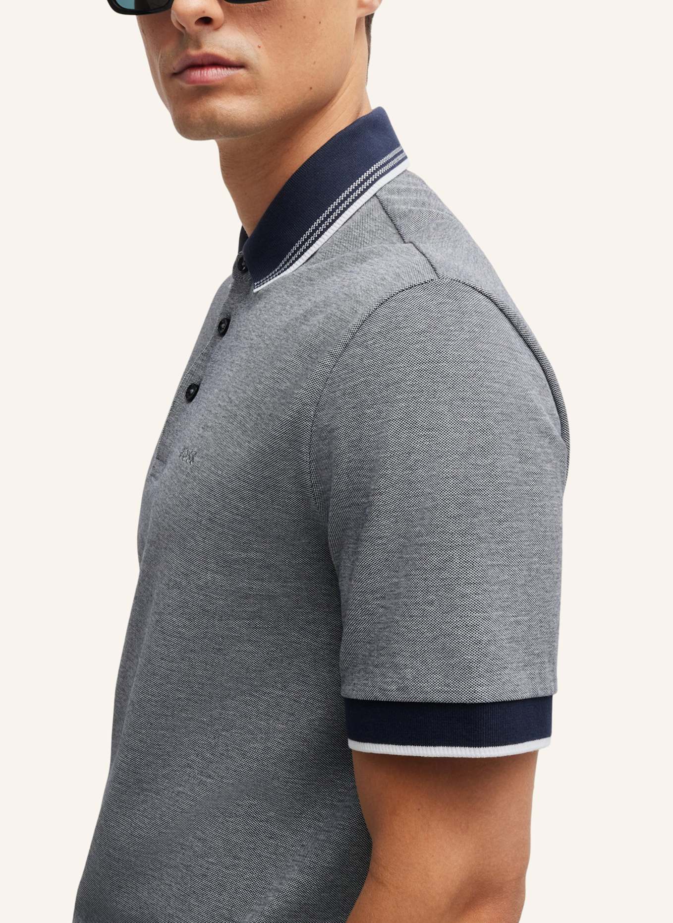 BOSS Poloshirt H-PROUT 141 Regular Fit: GRAU/ DUNKELBLAU