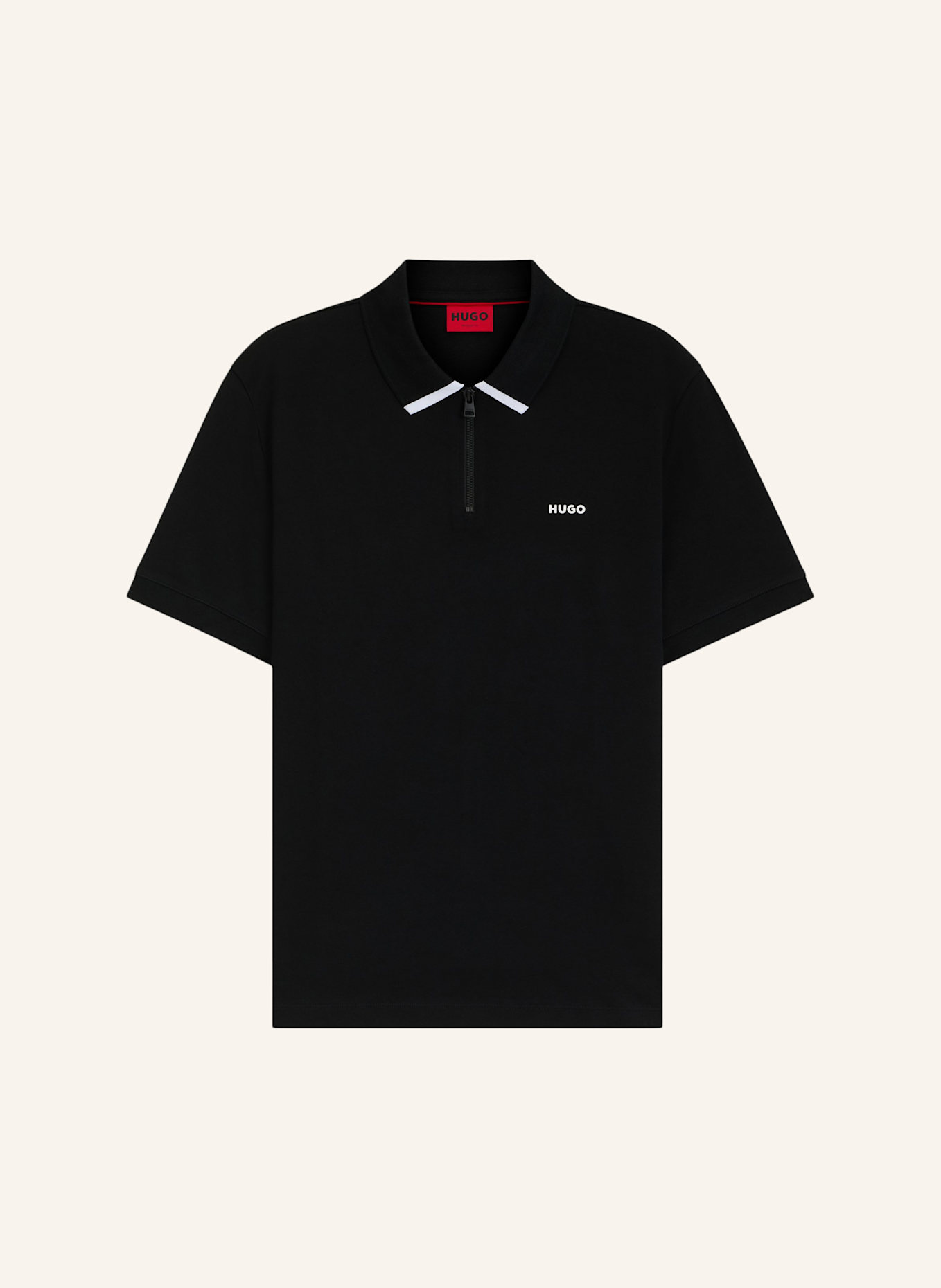 HUGO Poloshirt DALOMINO Regular Fit: SCHWARZ