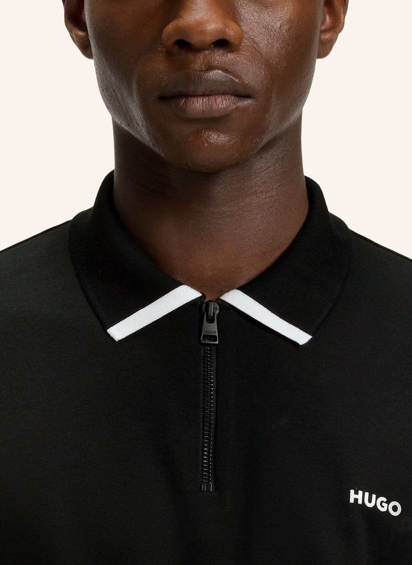 HUGO Poloshirt DALOMINO Regular Fit: SCHWARZ