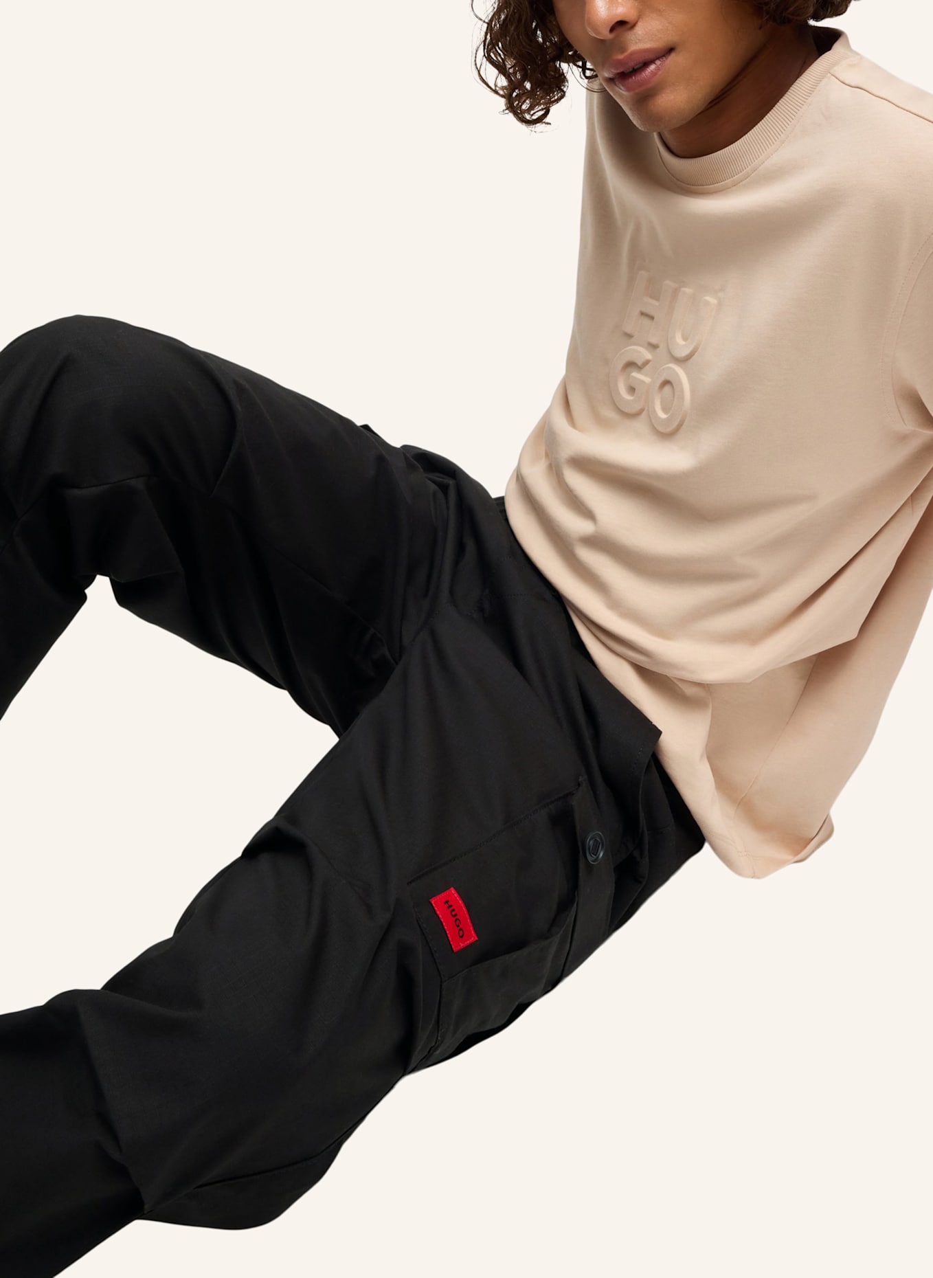 HUGO Casual Hose GARLO233 Slim Fit: SCHWARZ