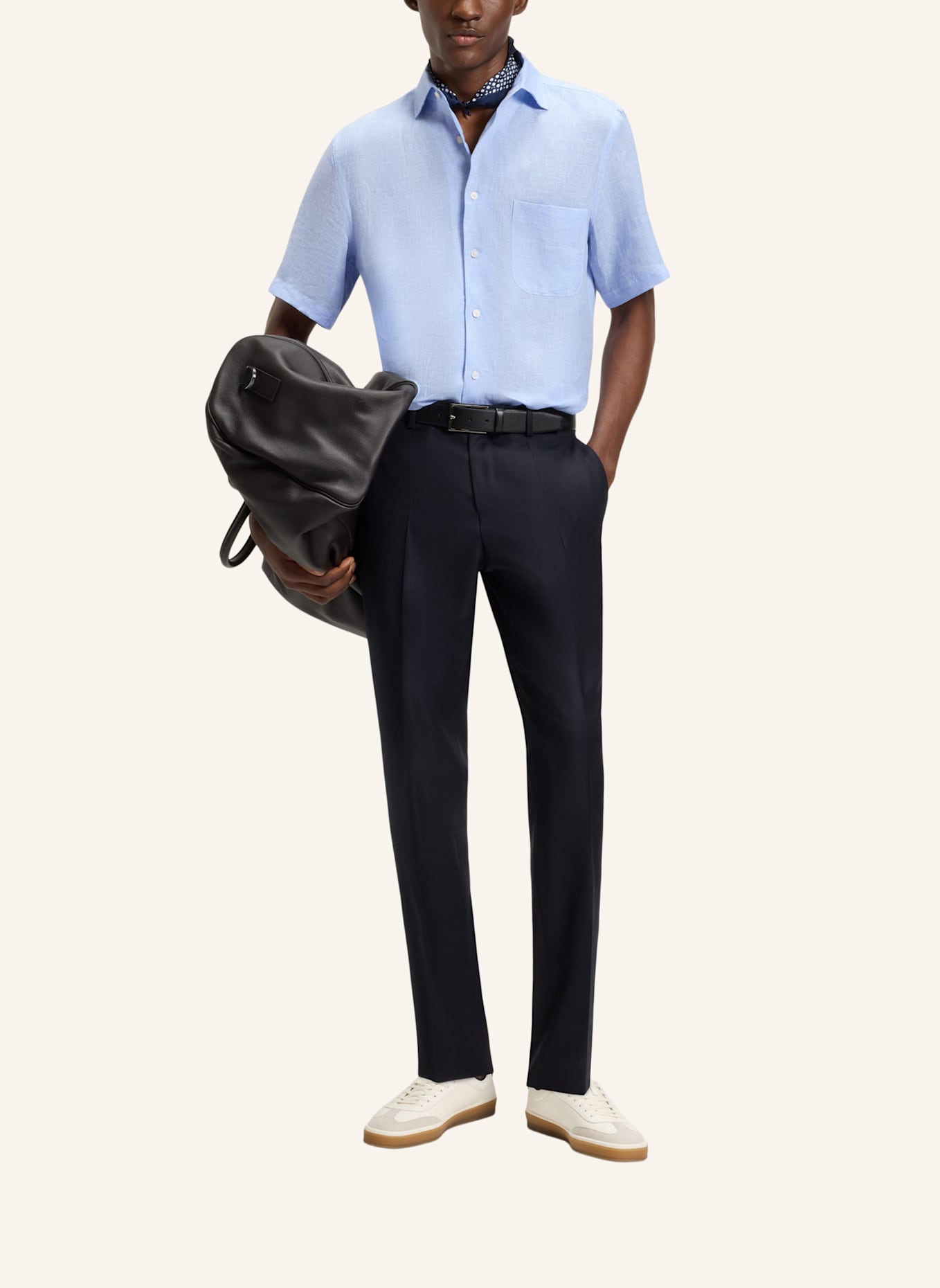 BOSS Business Hemd H-JACK-1PIE-1P-SH_DB Regular Fit: HELLBLAU