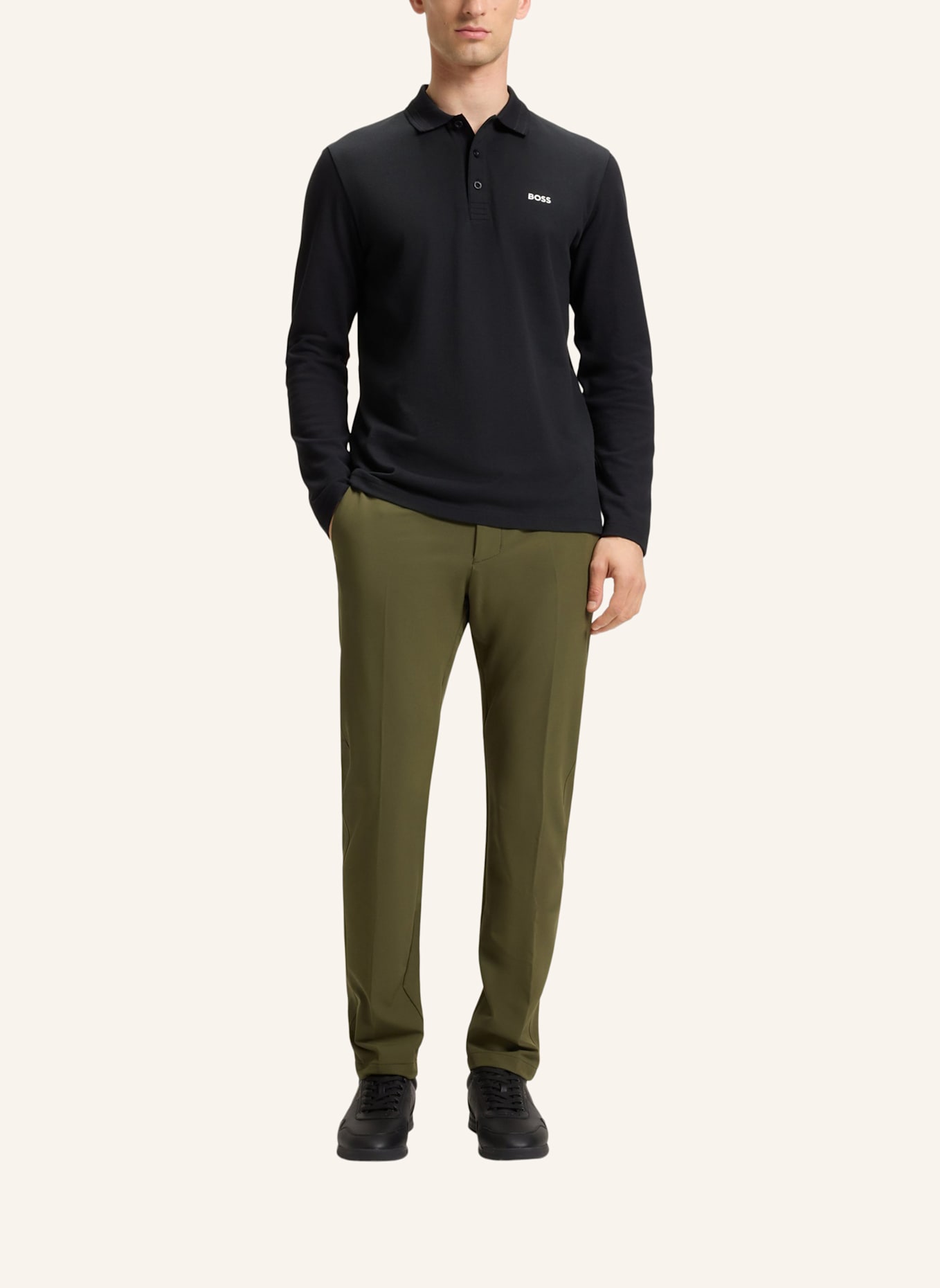 BOSS Chino COMMUTER Slim Fit: DUNKELGRÜN