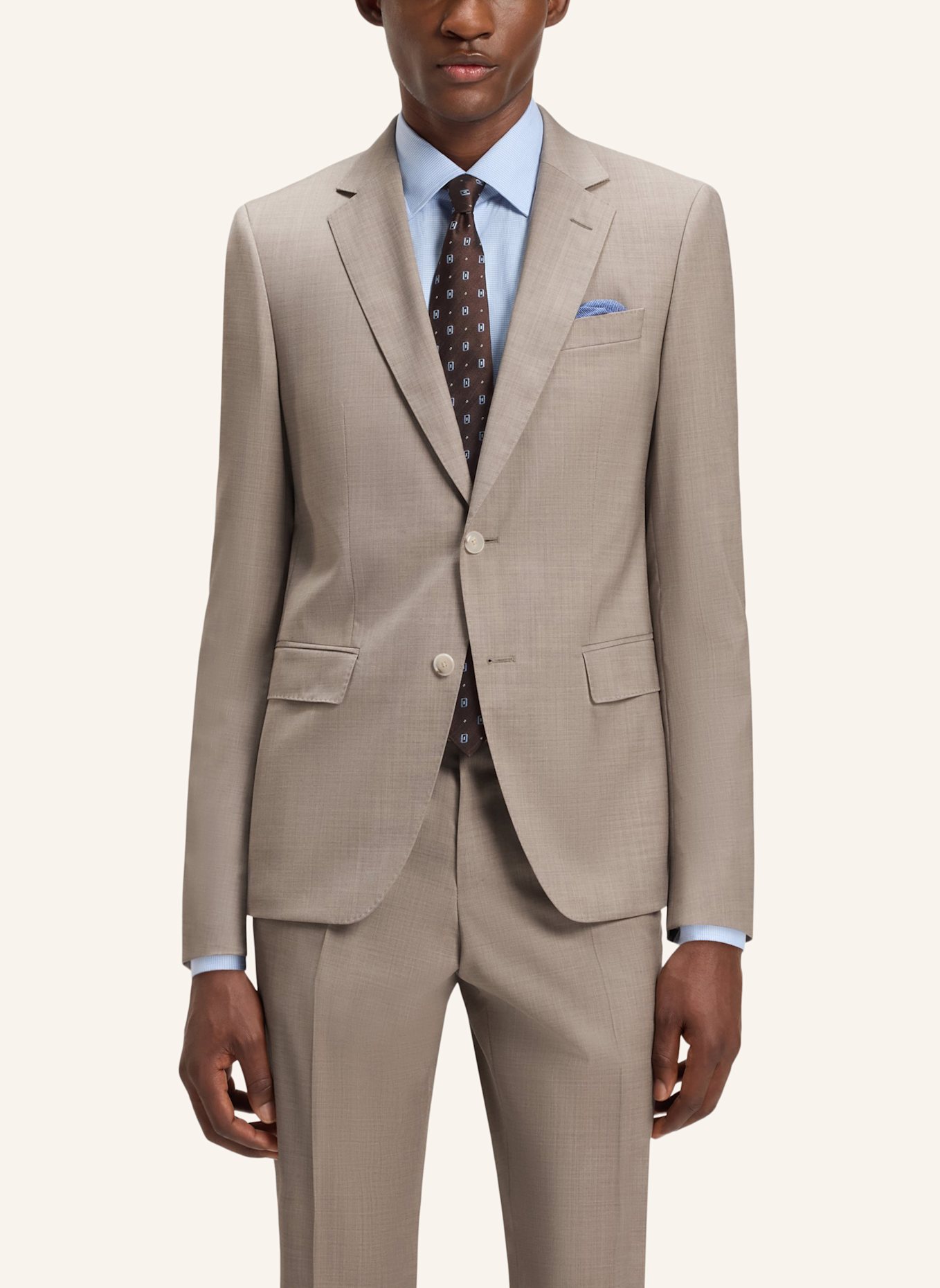 BOSS Business Anzug H-HUGE-2PCS-253 Slim Fit: BEIGE