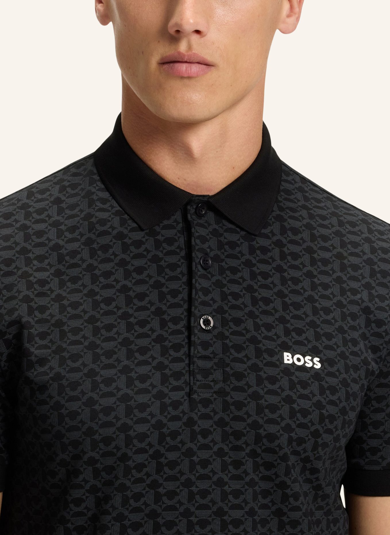 BOSS Poloshirt PADDY STRIPED C Regular Fit: SCHWARZ