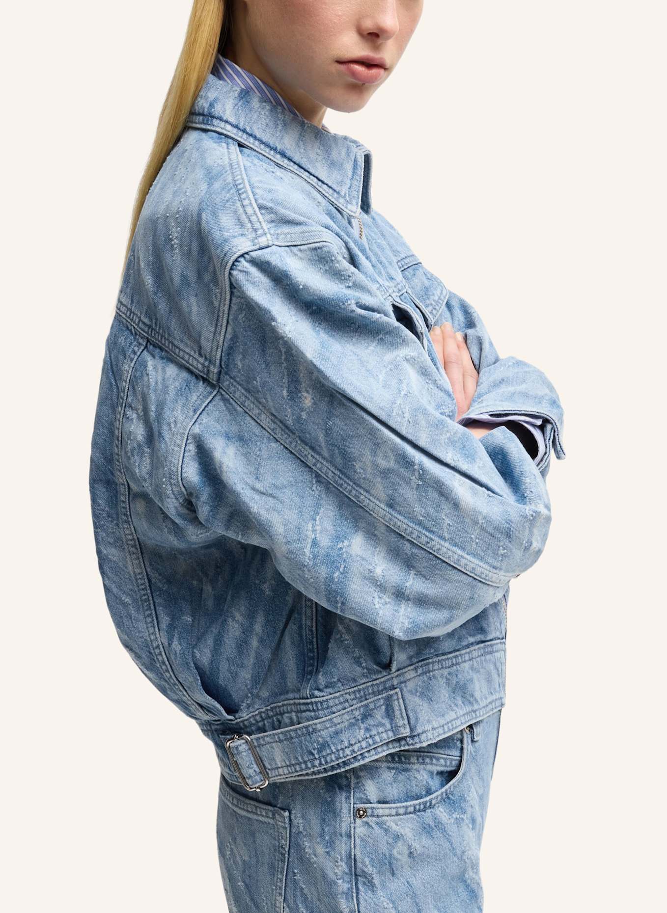 BOSS Casual Jacke C_BOMBER TRUCKER Oversize Fit: DUNKELBLAU
