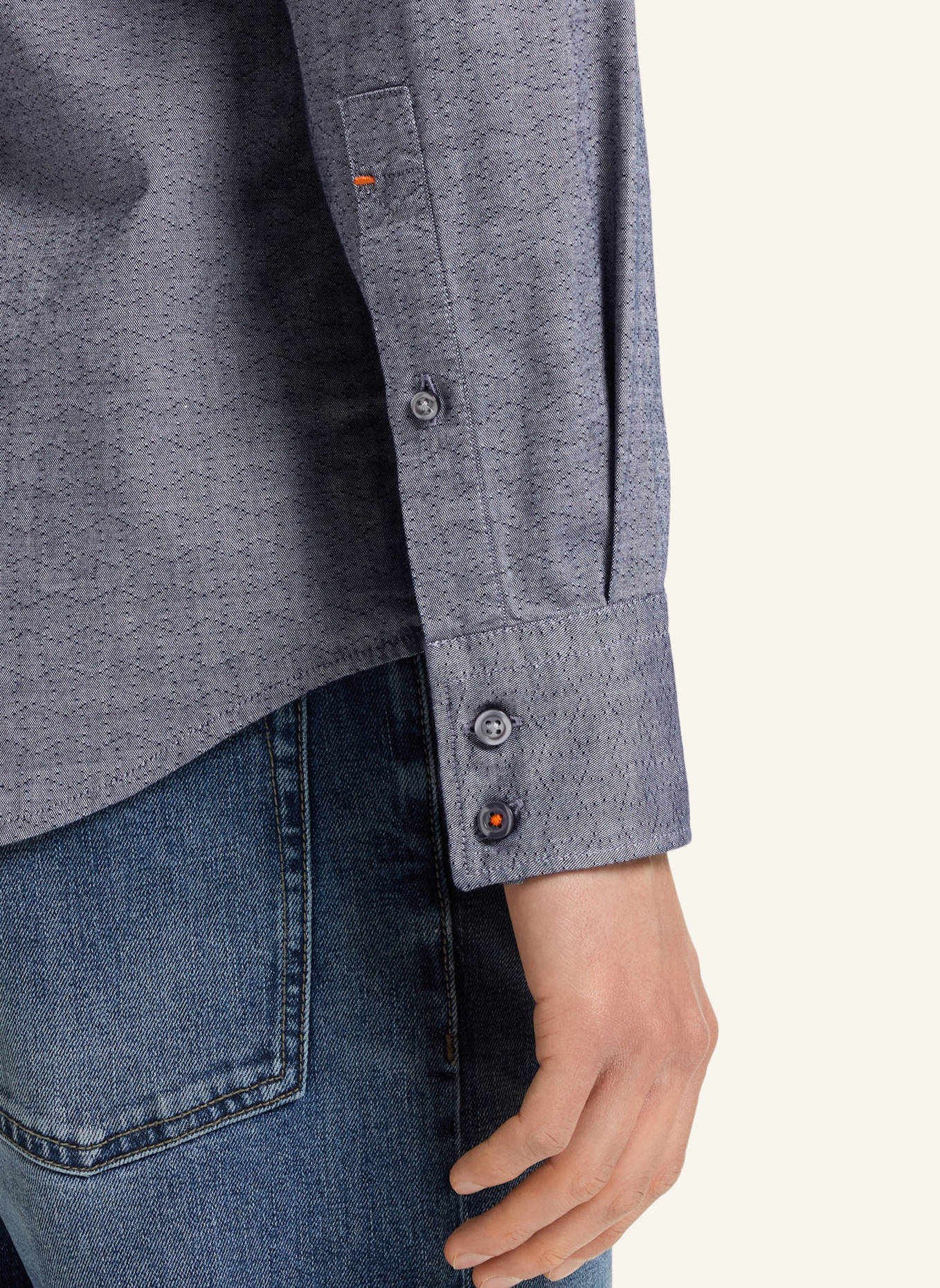 BOSS Casual Hemd RELEGANT_6_M Regular Fit: DUNKELBLAU