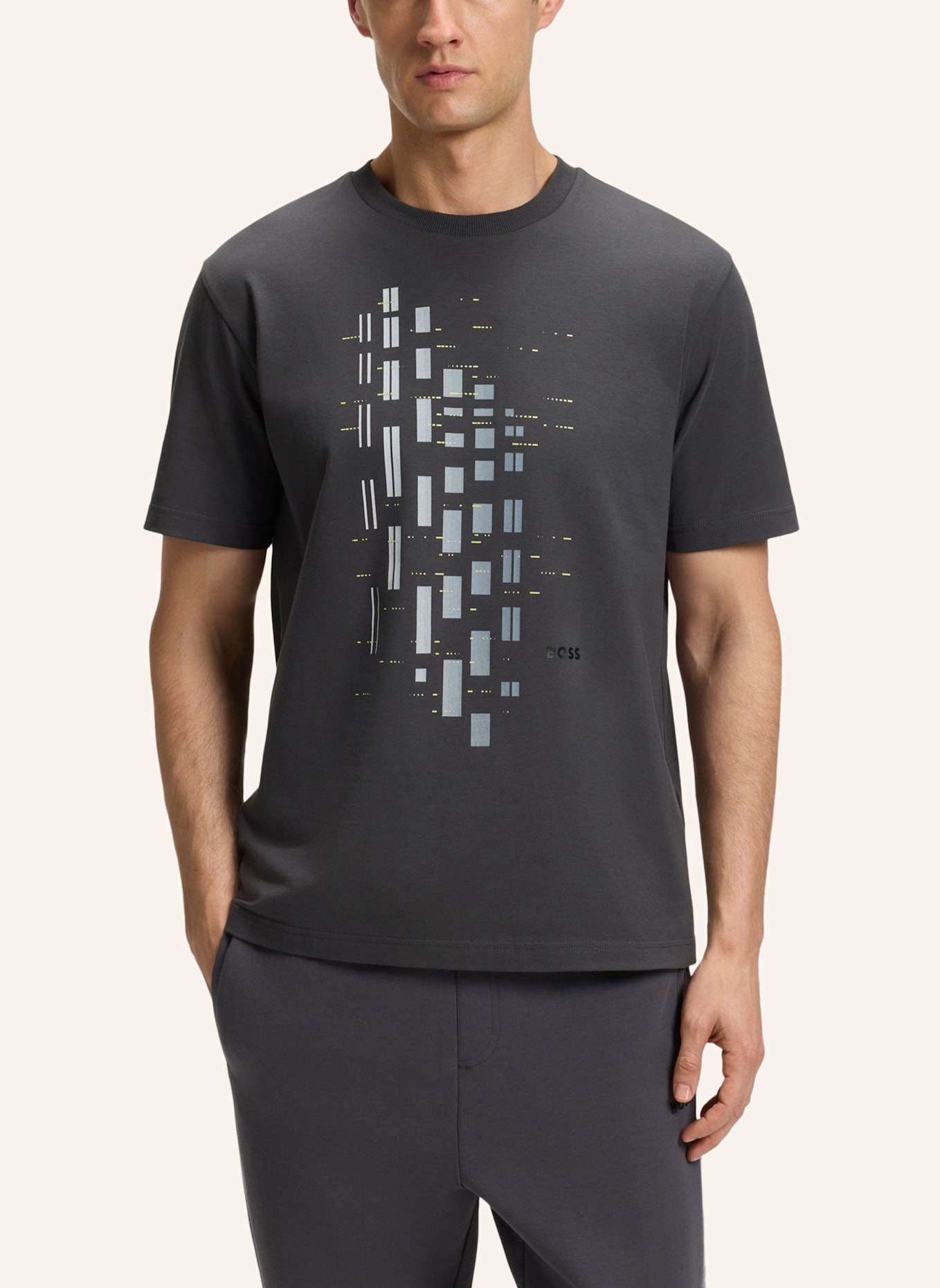 BOSS T-Shirt TEE GRX ZONE Regular Fit: DUNKELGRAU