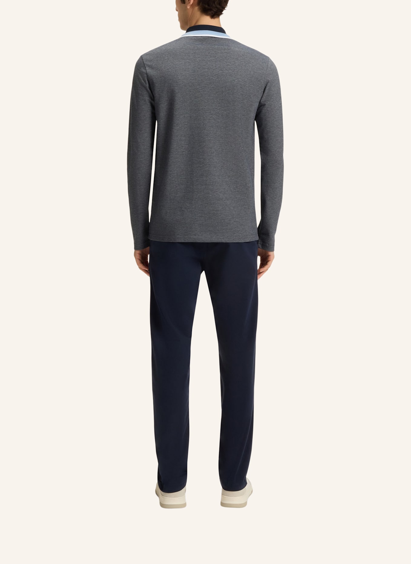 BOSS Poloshirt PEOXFORDLONG_1 Regular Fit: DUNKELBLAU