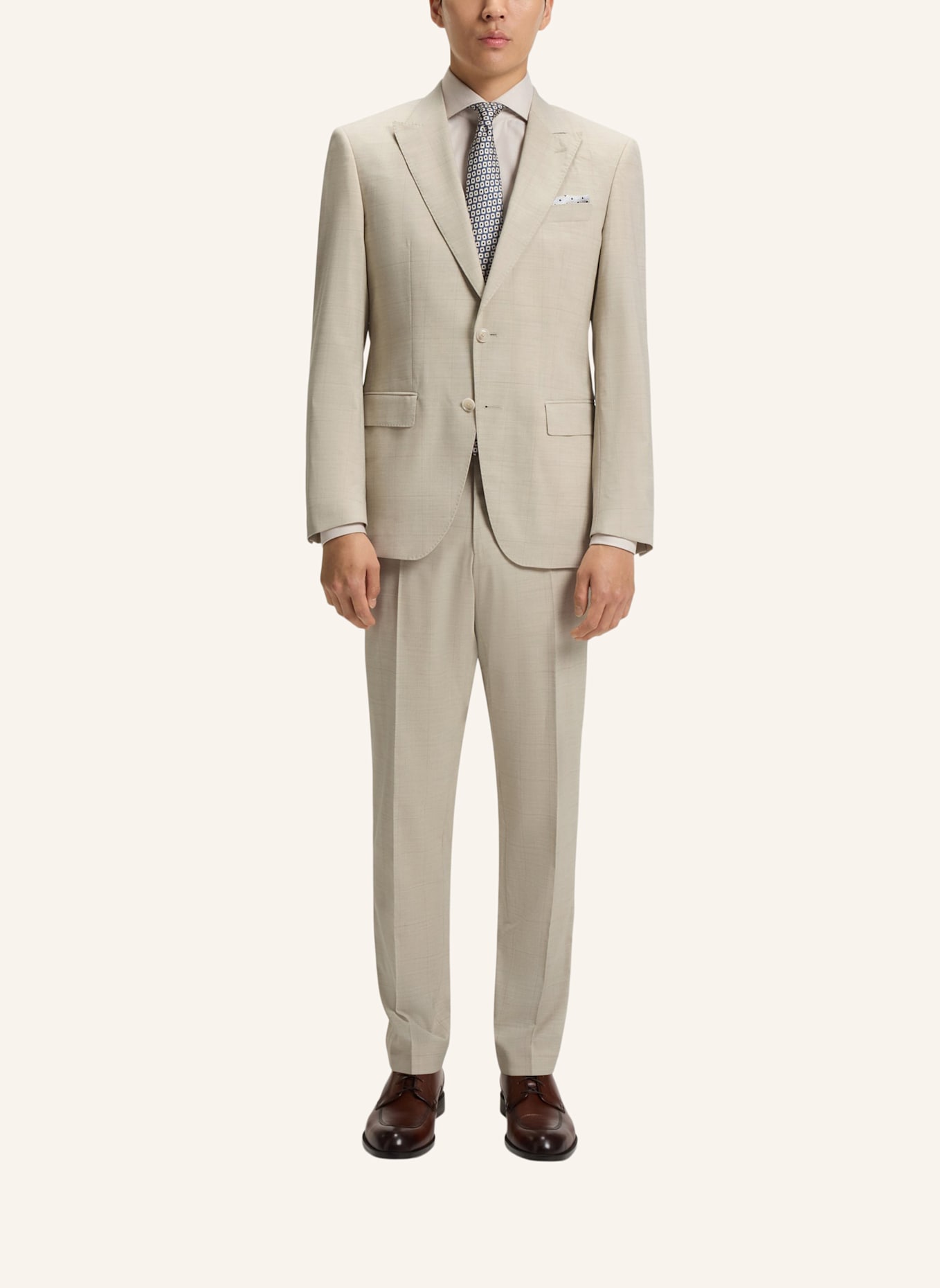 BOSS Business Anzug H-HUGE-2PCS-PEAK-253 Slim Fit: WEISS