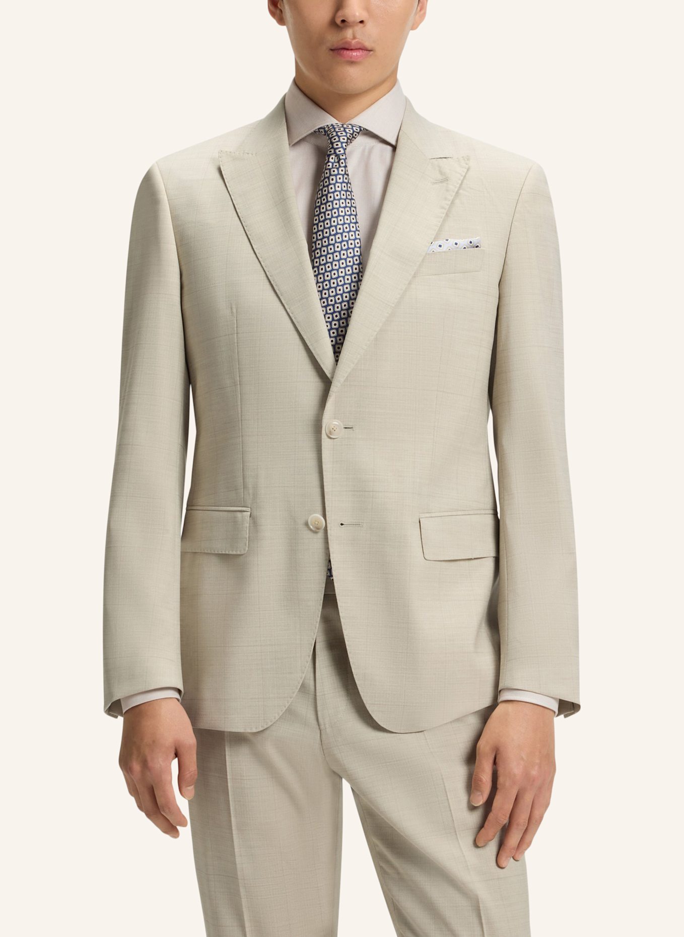 BOSS Business Anzug H-HUGE-2PCS-PEAK-253 Slim Fit: WEISS