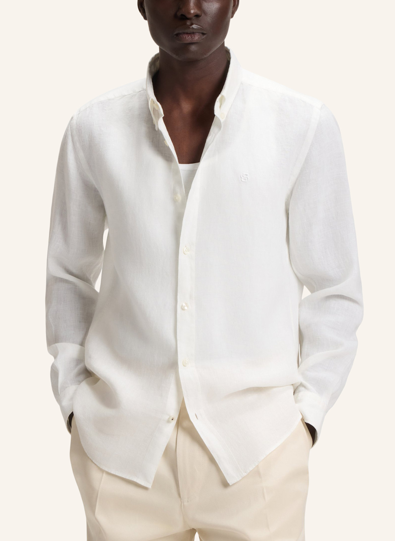 BOSS Casual Hemd H-ROAN-BD-E-C1-253 Slim Fit: WEISS