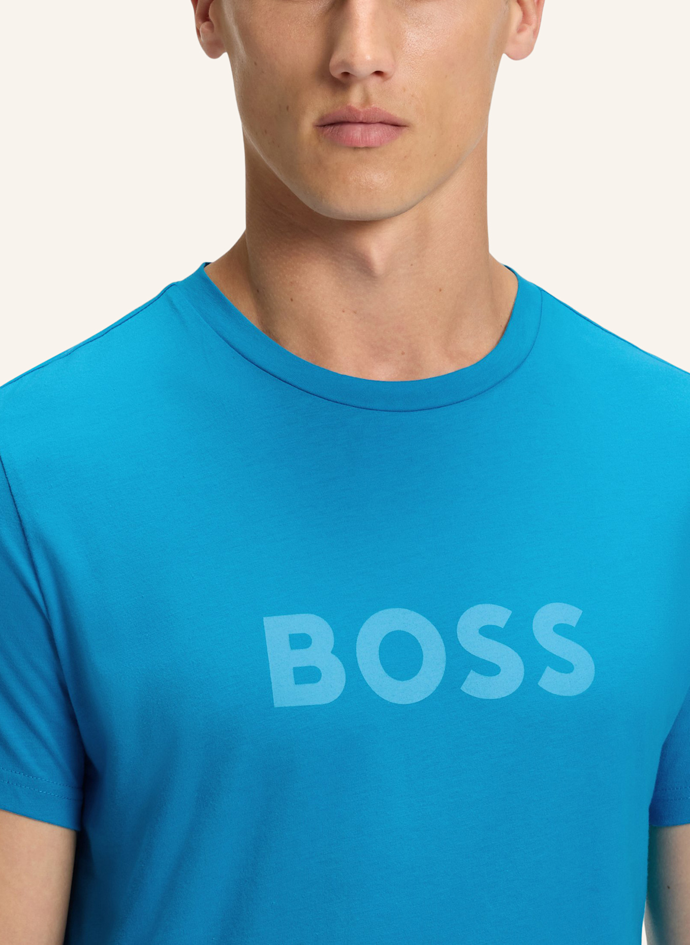 BOSS Strand-Oberteil T-SHIRT RN Regular Fit: TÜRKIS