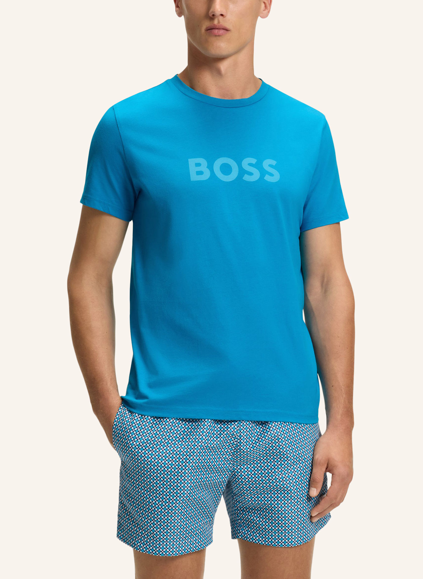 BOSS Strand-Oberteil T-SHIRT RN Regular Fit: TÜRKIS