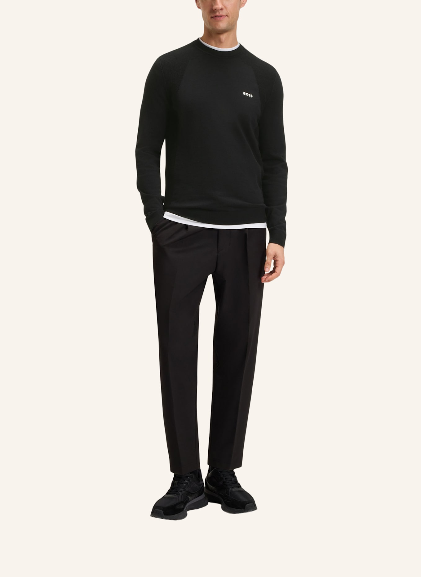 BOSS Pullover K_MOMENTUM-LITE CN Regular Fit: SCHWARZ