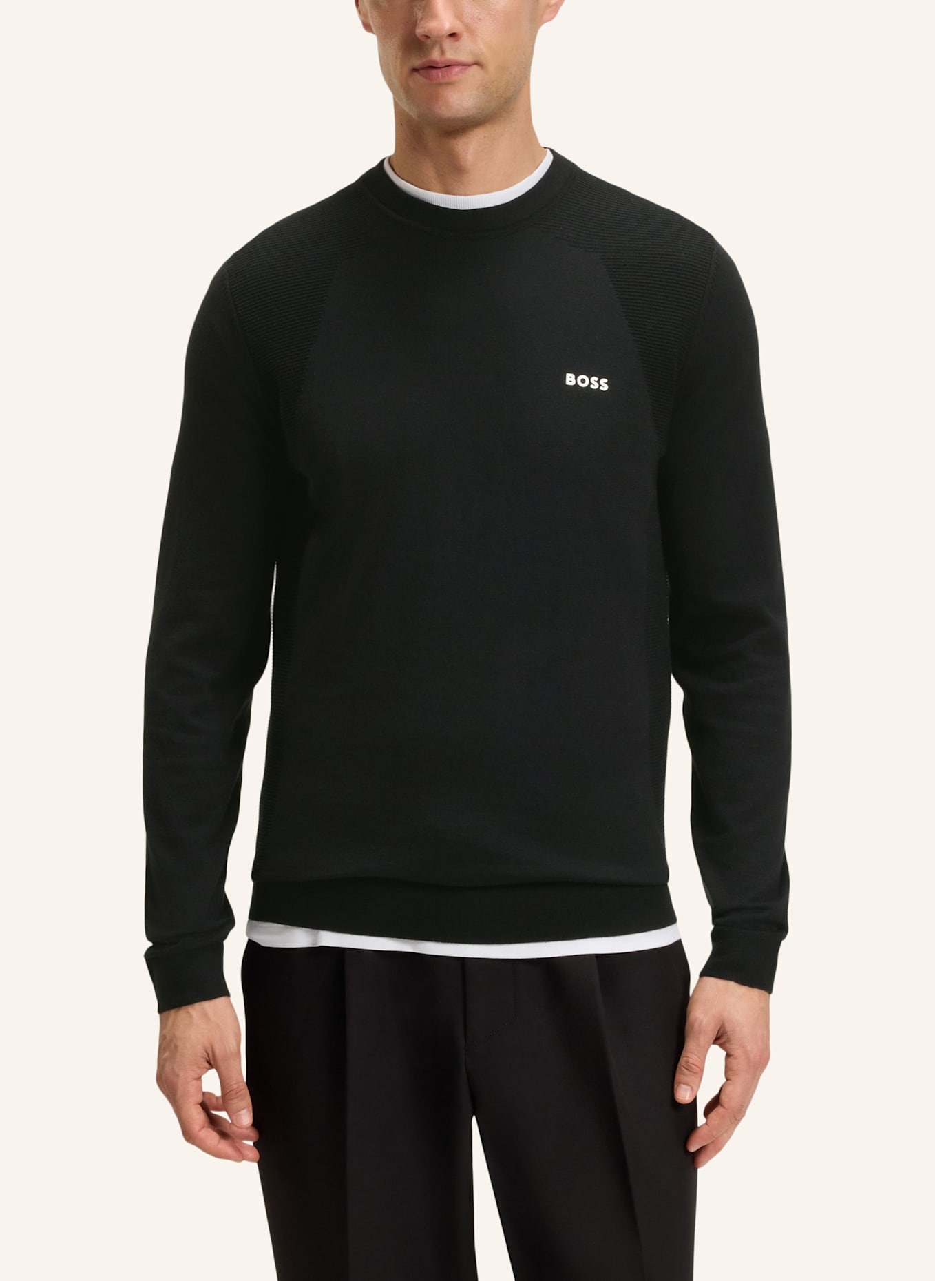 BOSS Pullover K_MOMENTUM-LITE CN Regular Fit: SCHWARZ