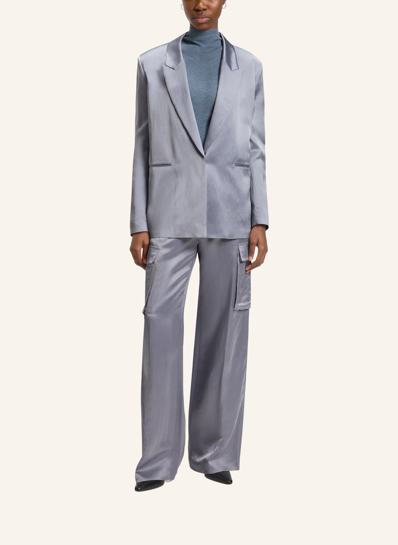 BOSS Blazer JOVANAMIA Relaxed Fit: HELLGRAU