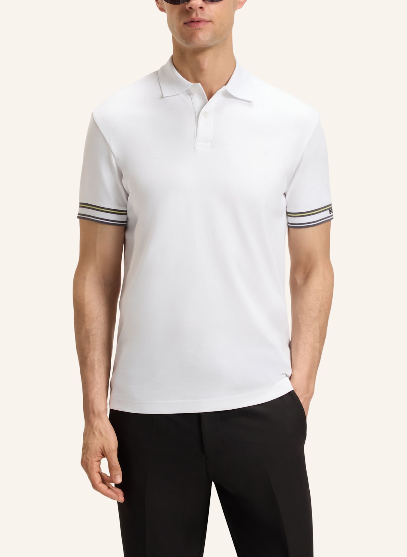 BOSS Poloshirt POLO ZONE Slim Fit: WEISS