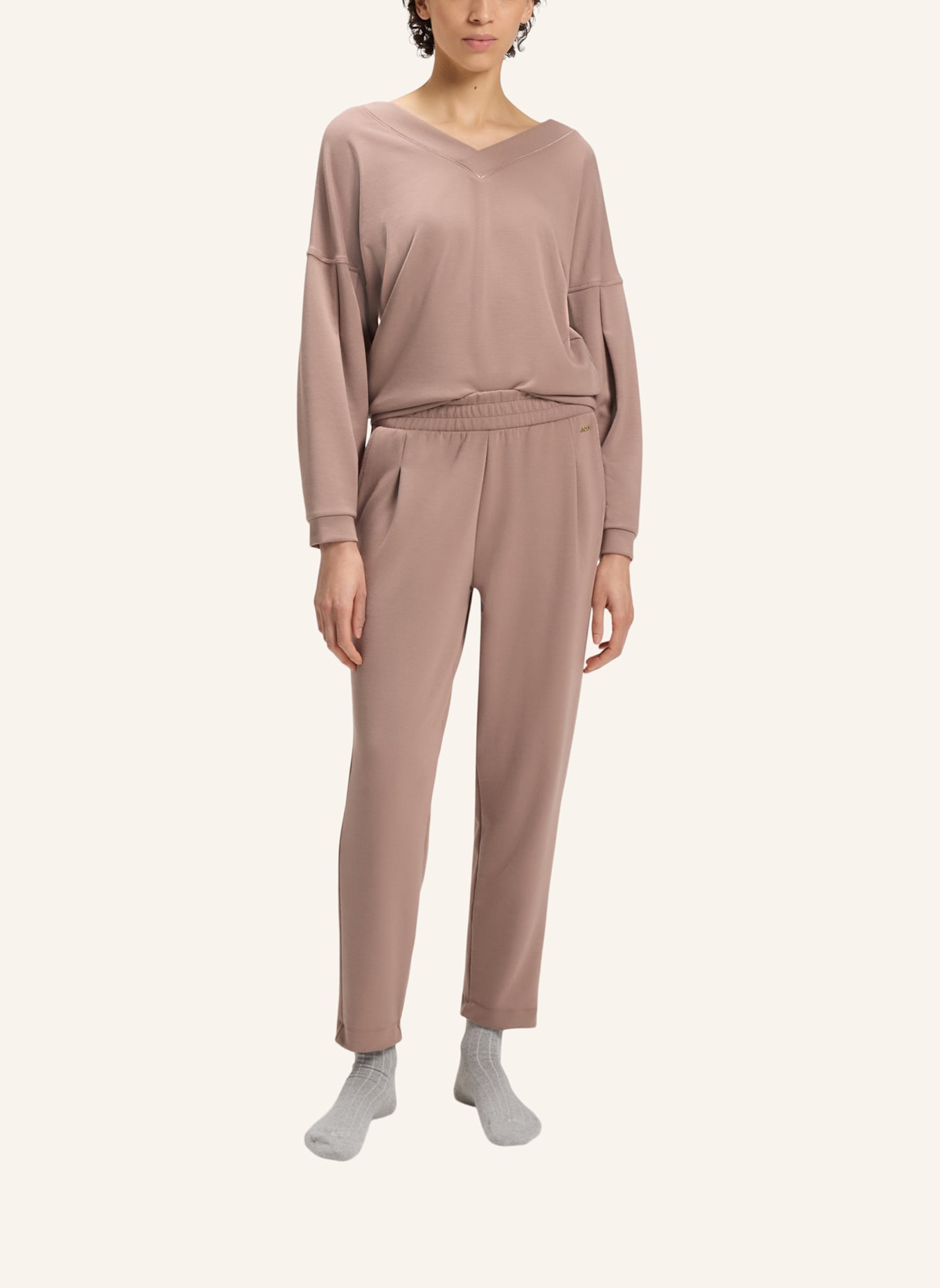 BOSS Loungewear Oberteil SCUBA_SWEATSHIRT: HELLBRAUN