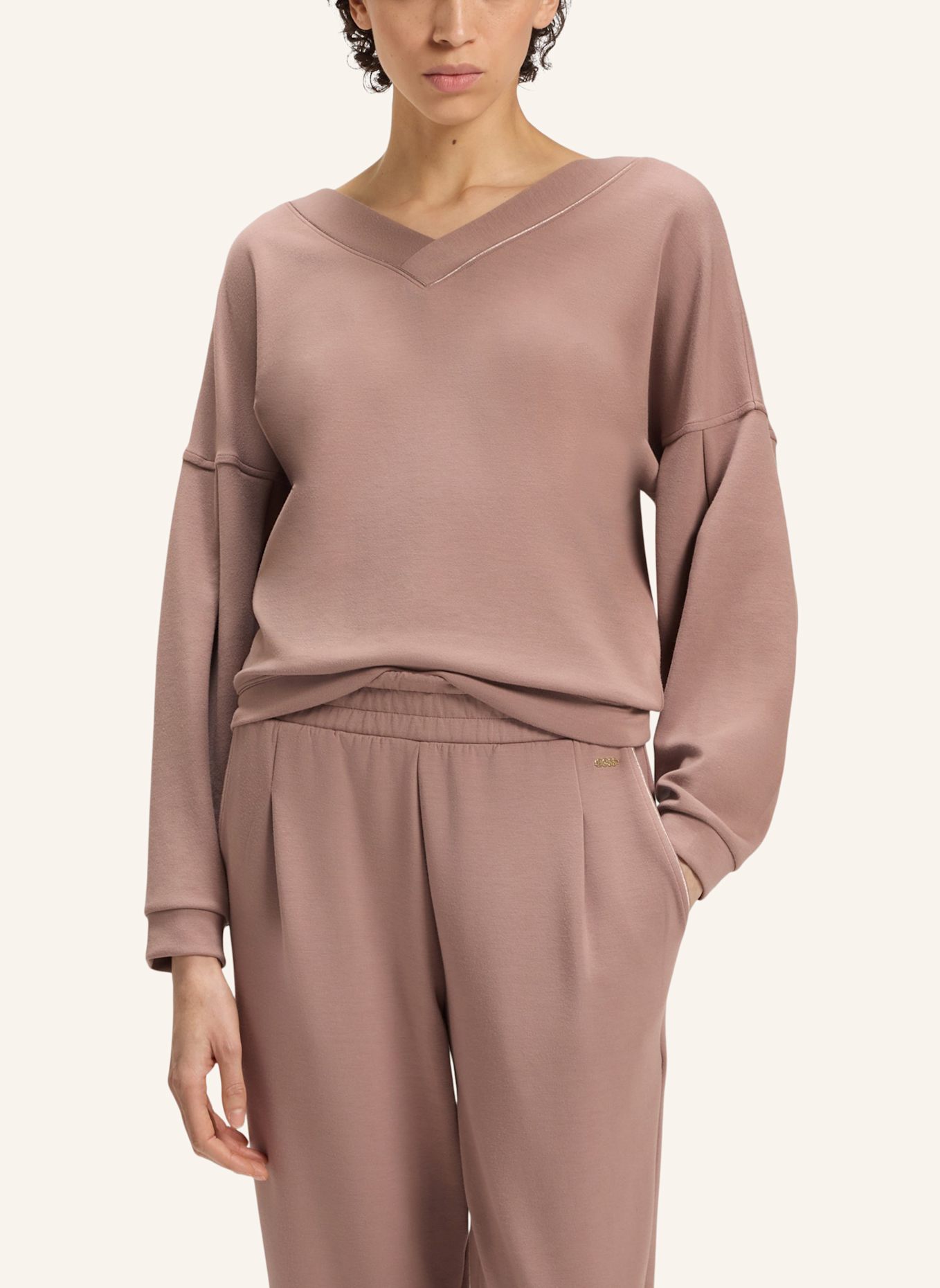 BOSS Loungewear Oberteil SCUBA_SWEATSHIRT: HELLBRAUN