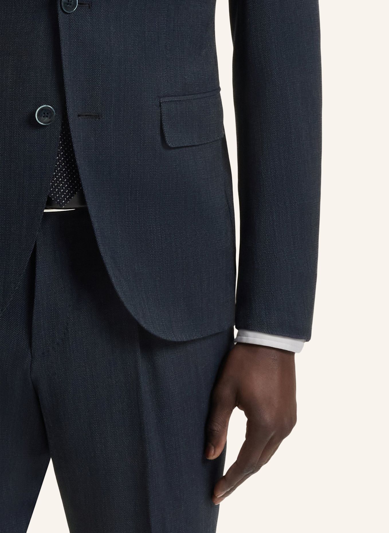 BOSS Business Anzug L-HESTON2PCSLP-FP253 Slim Fit: DUNKELBLAU