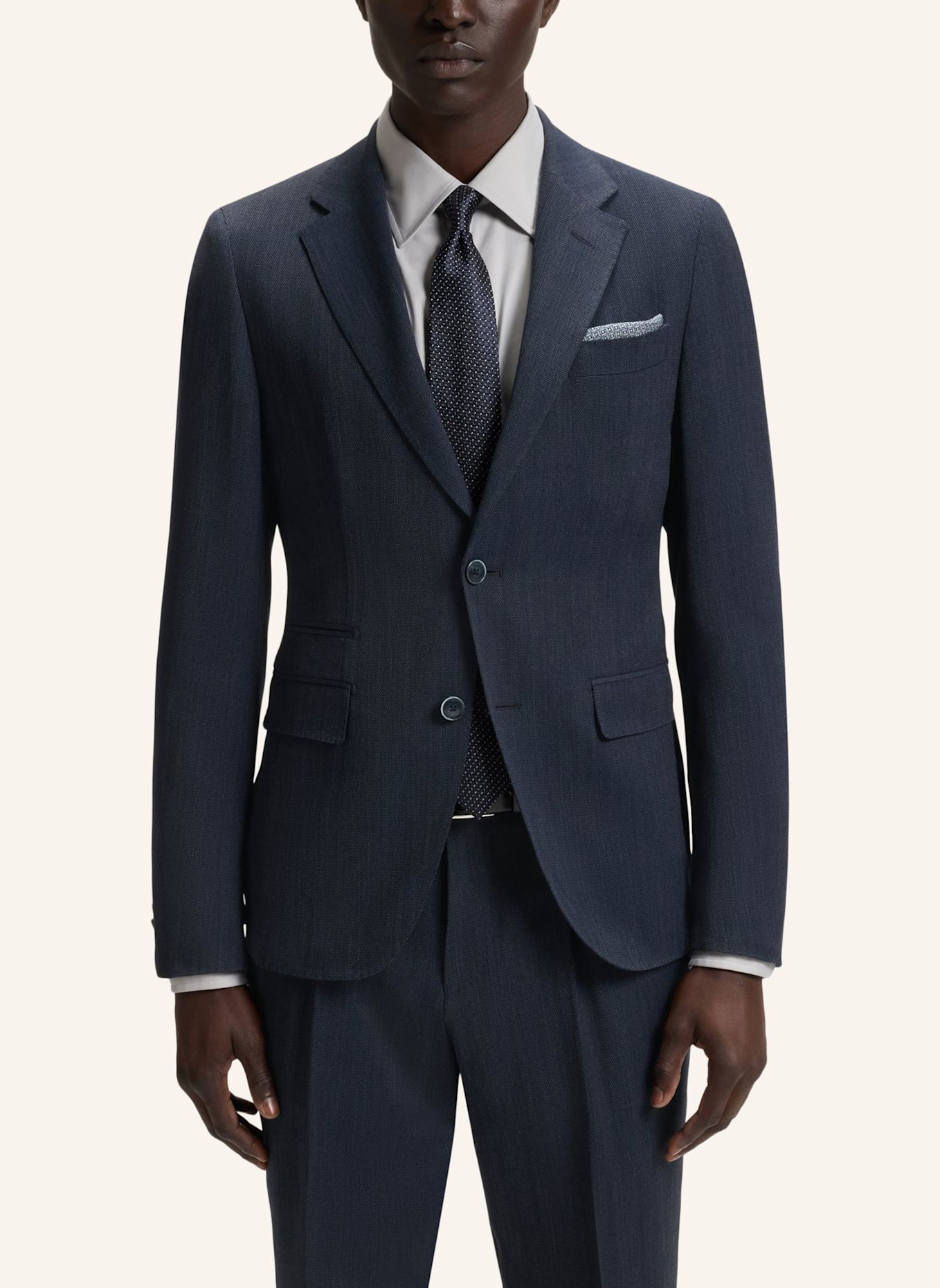 BOSS Business Anzug L-HESTON2PCSLP-FP253 Slim Fit: DUNKELBLAU