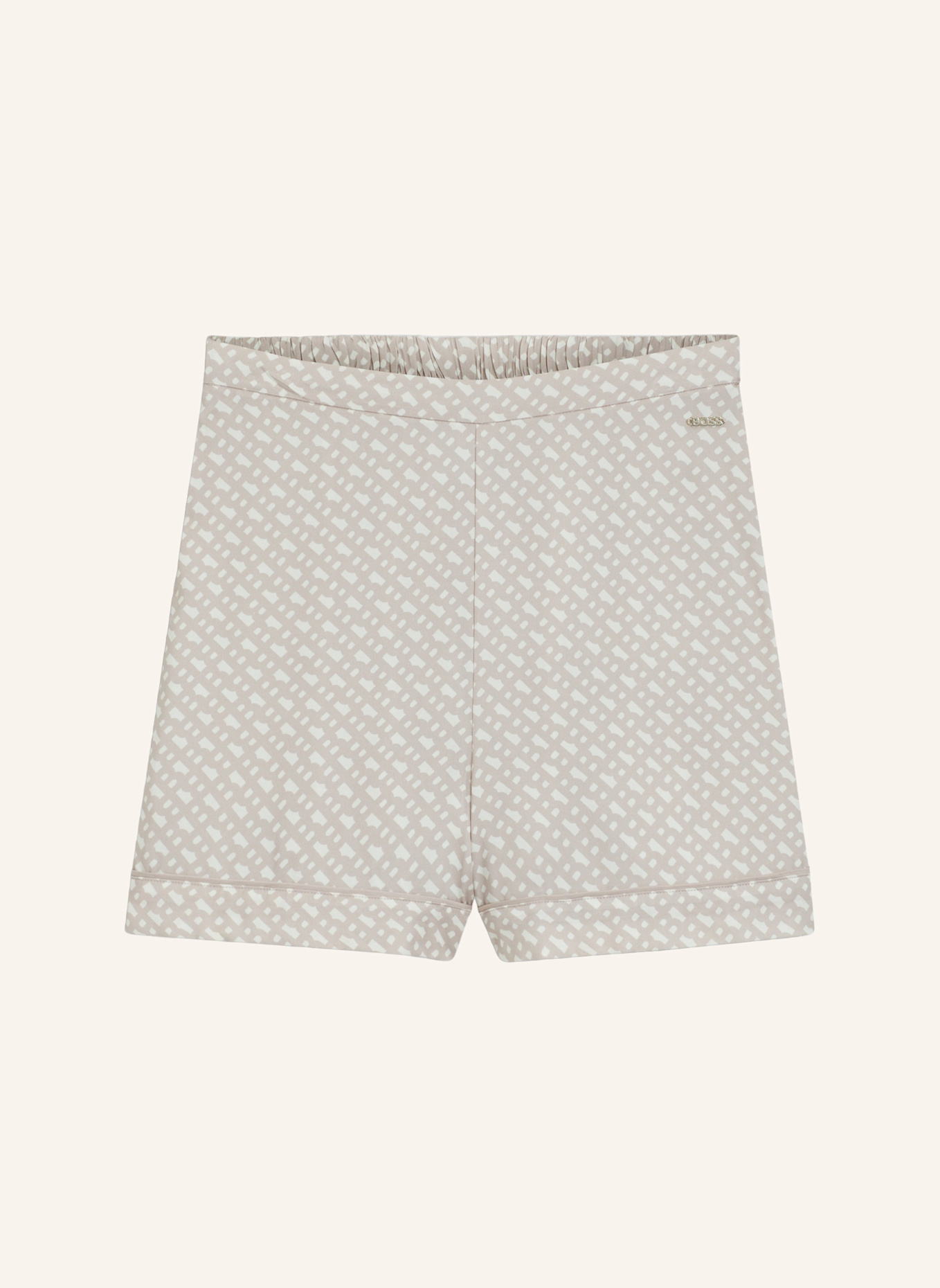 BOSS Pyjamas Unterteil SATEEN AOP_SHORTS: BEIGE