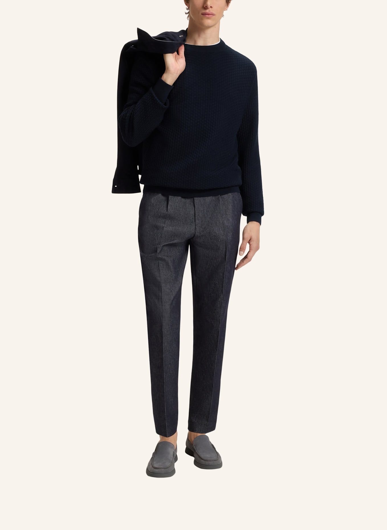 BOSS Pullover H-IMBERTO Regular Fit: DUNKELBLAU
