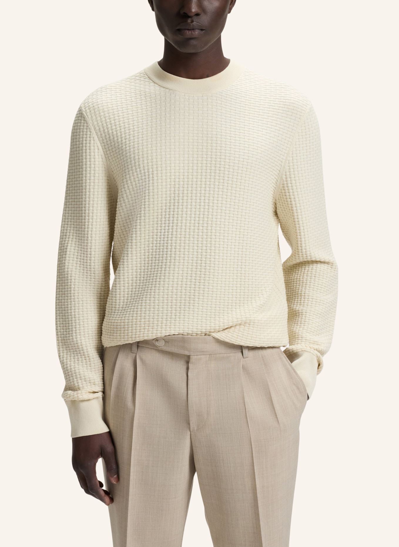 BOSS Pullover H-IMBERTO Regular Fit: WEISS