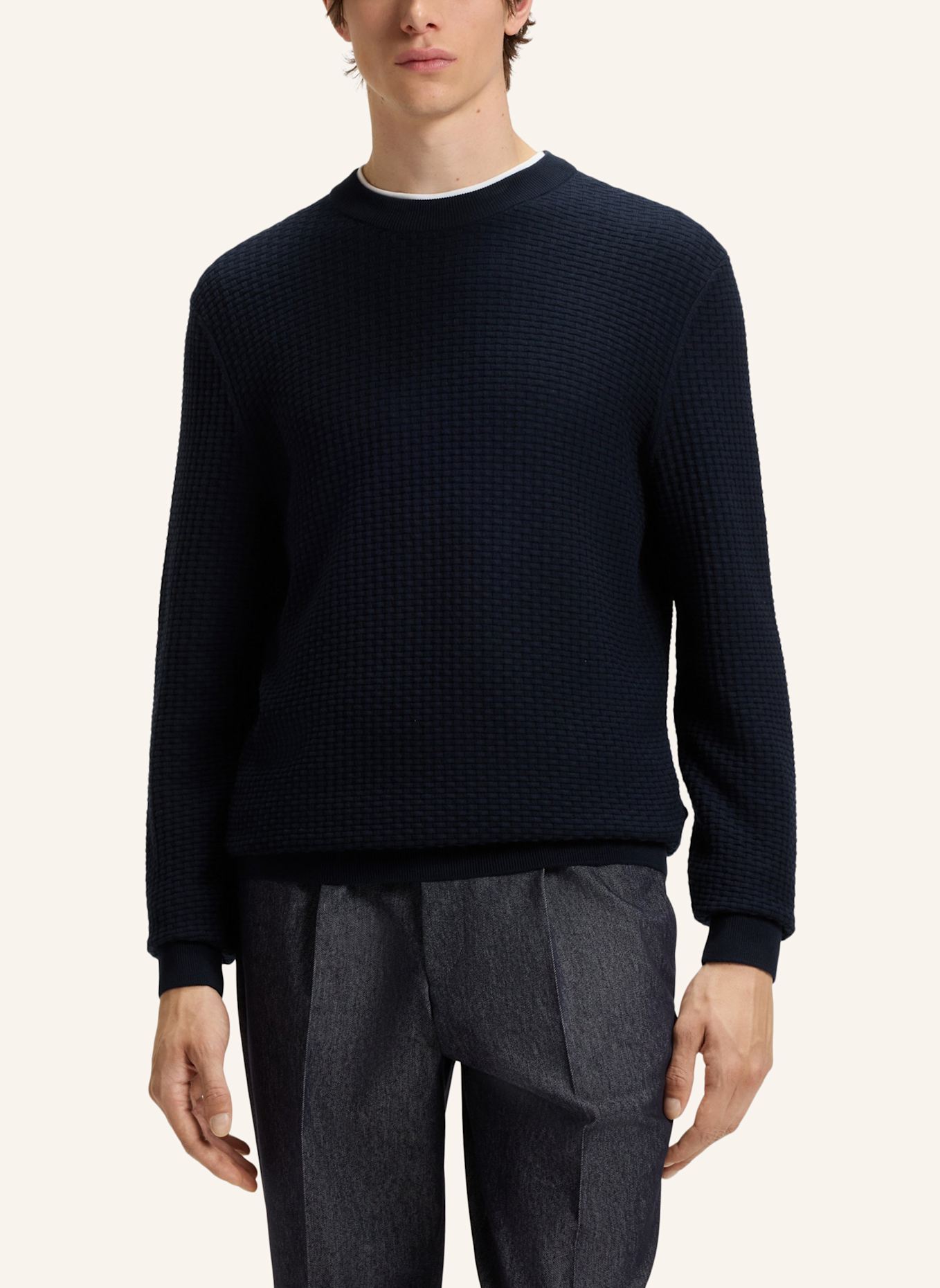 BOSS Pullover H-IMBERTO Regular Fit: DUNKELBLAU