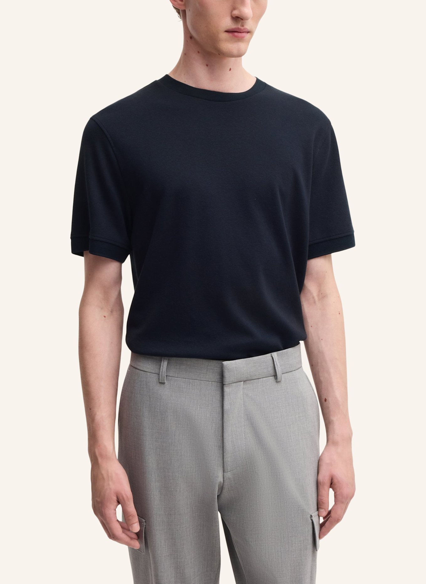 BOSS T-Shirt L-TESAR 101 Regular Fit: DUNKELBLAU