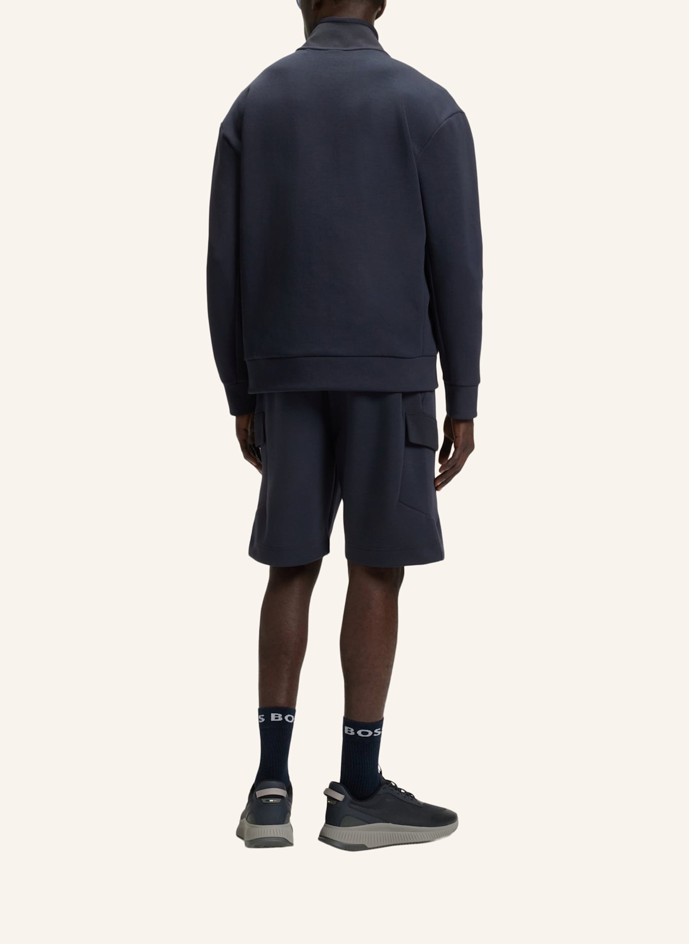 BOSS Sweatshirt SWEAT GLAMPING Relaxed Fit: DUNKELBLAU