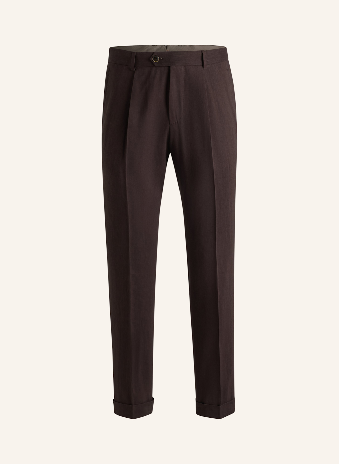 BOSS Business Hose L-PEET-PLEAT-252 Regular Fit: DUNKELBRAUN