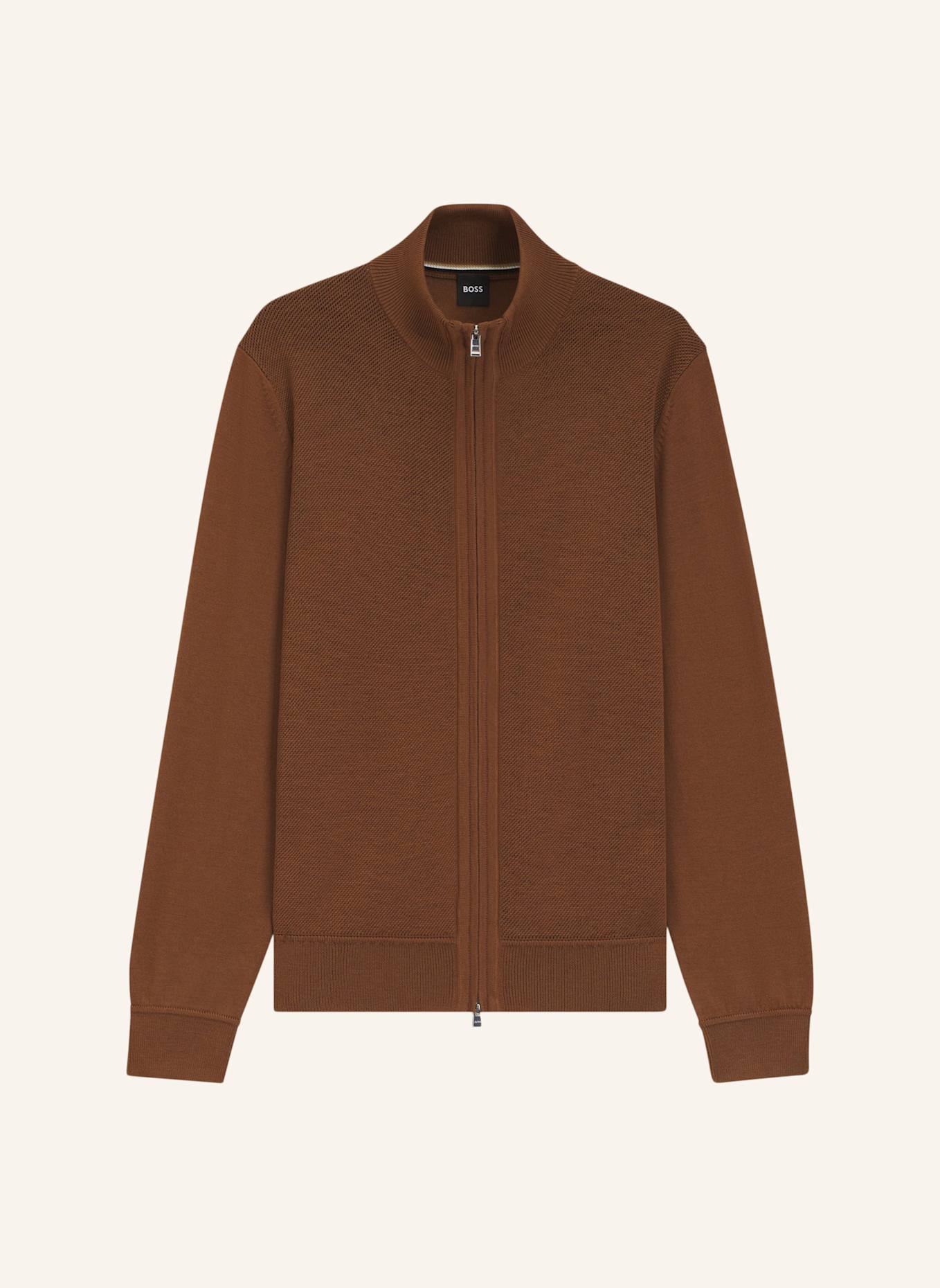 BOSS Strickjacke H-ILLARIONE Regular Fit: BRAUN