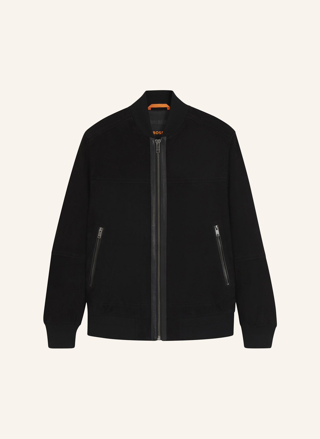 BOSS Lederjacke JOHICE Regular Fit: SCHWARZ