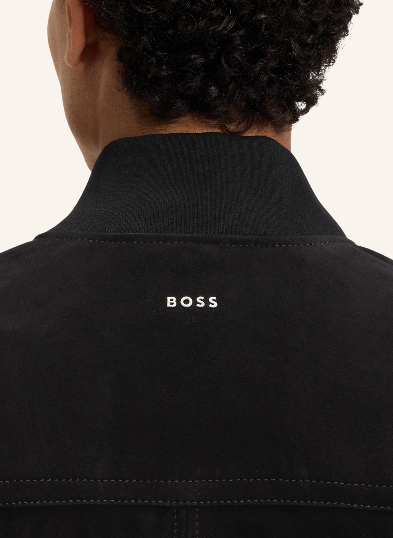 BOSS Lederjacke JOHICE Regular Fit: SCHWARZ