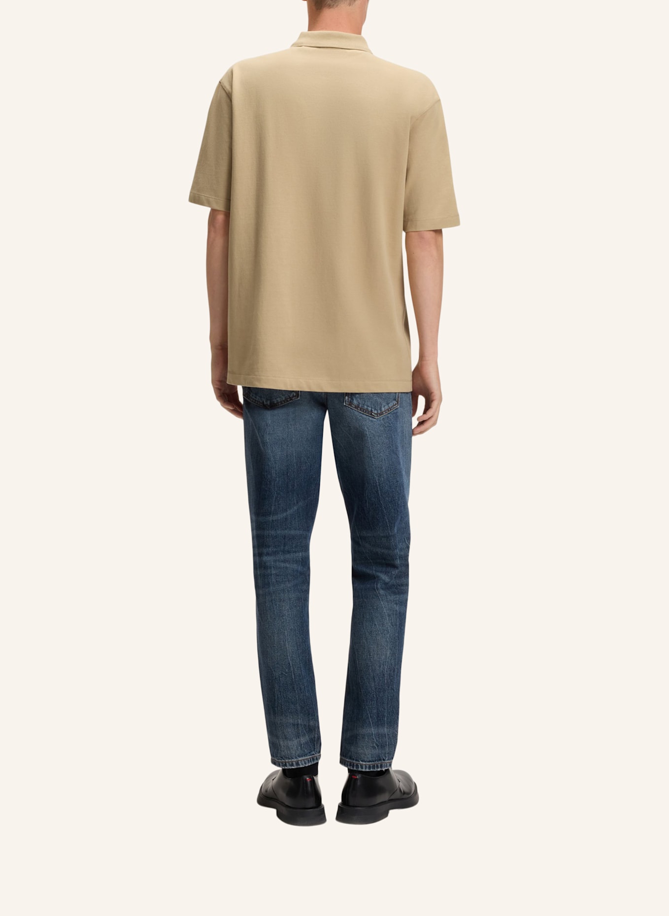 HUGO Poloshirt DUSPLITY Relaxed Fit: BEIGE