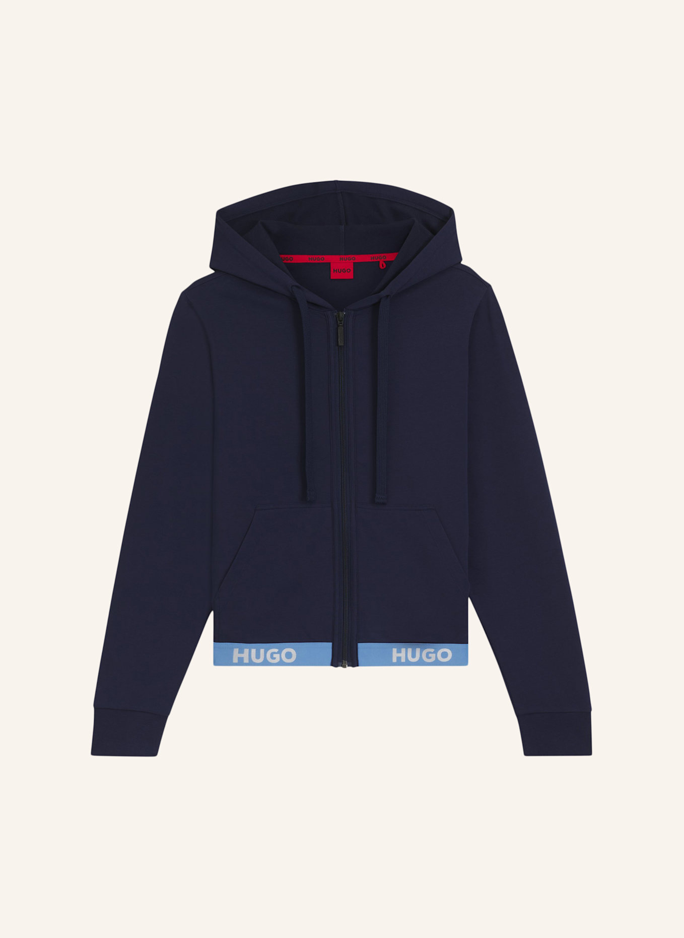 HUGO Loungewear Jacke SPORTY LOGO_JACKET Relaxed Fit: DUNKELBLAU
