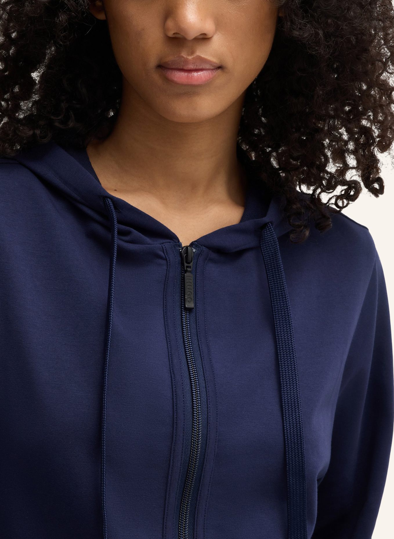 HUGO Loungewear Jacke SPORTY LOGO_JACKET Relaxed Fit: DUNKELBLAU