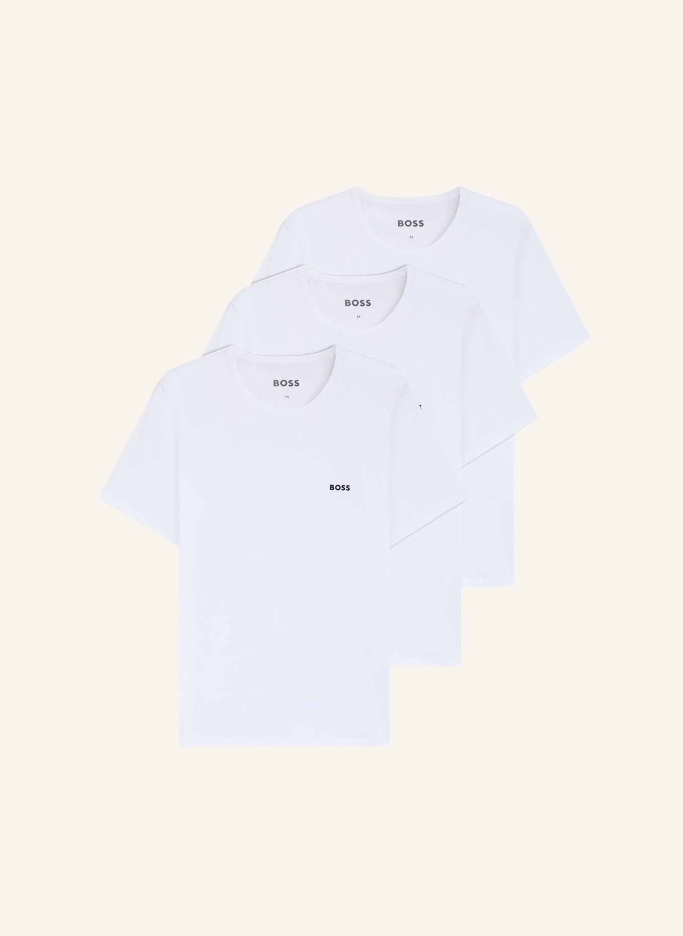BOSS Unterwäsche Top TSHIRTRN 3P CLASSIC Regular Fit: WEISS