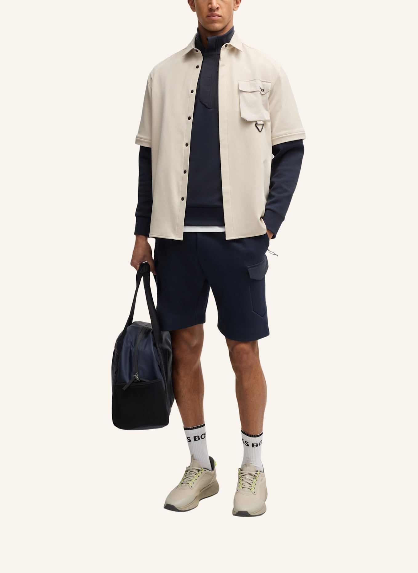 BOSS Casual Hose HARIQ SHORT GLAMPING Regular Fit: DUNKELBLAU