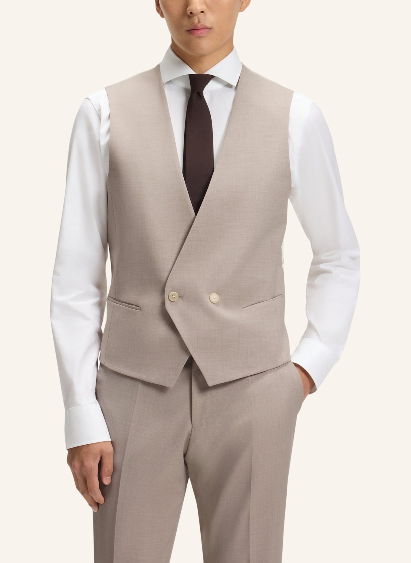 BOSS Business Anzug H-HOUSTON-3PCS-PK252 Slim Fit: BEIGE