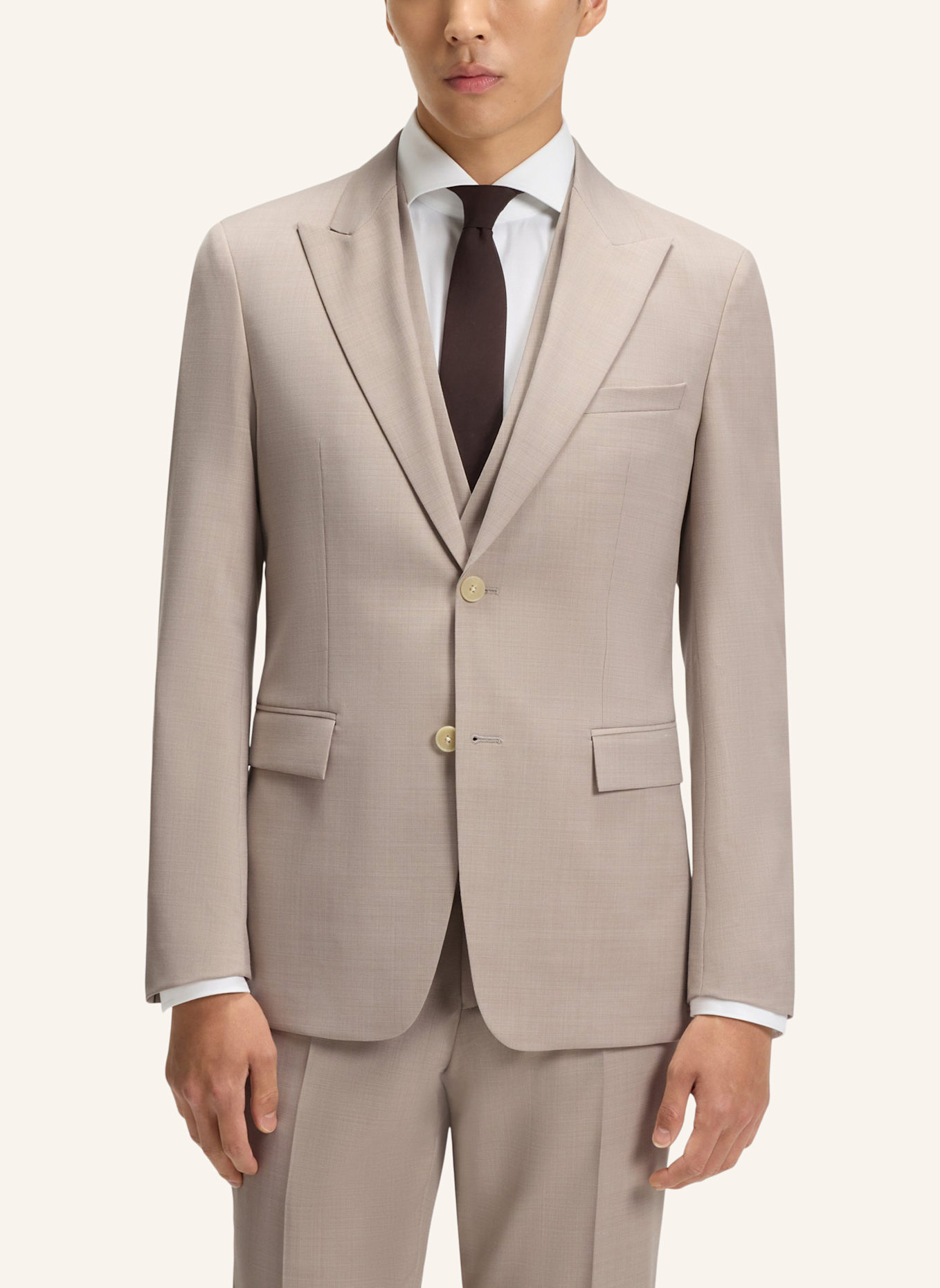 BOSS Business Anzug H-HOUSTON-3PCS-PK252 Slim Fit: BEIGE