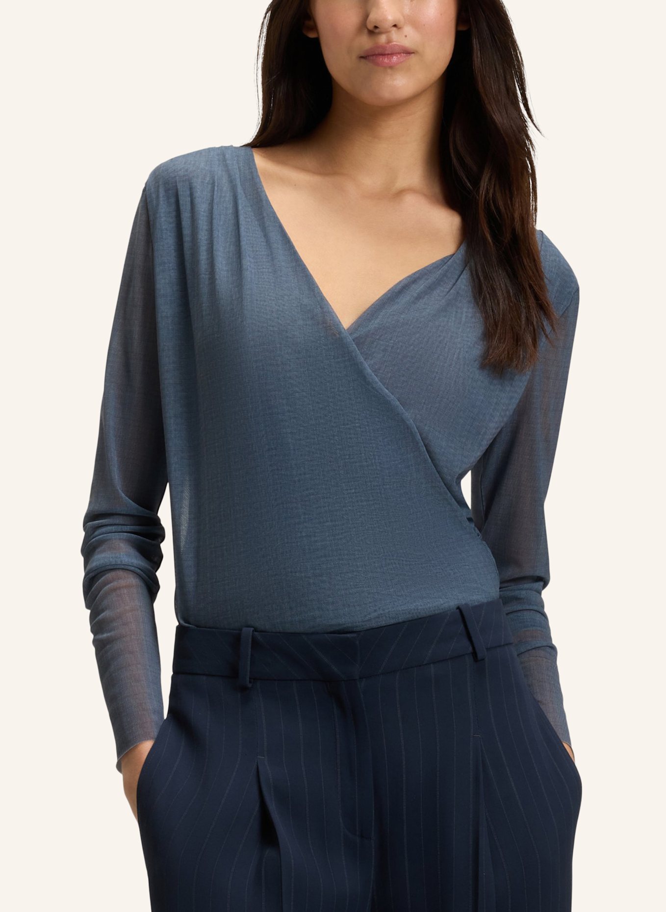 BOSS Casual Top EDRIBA Slim Fit: HELLBLAU