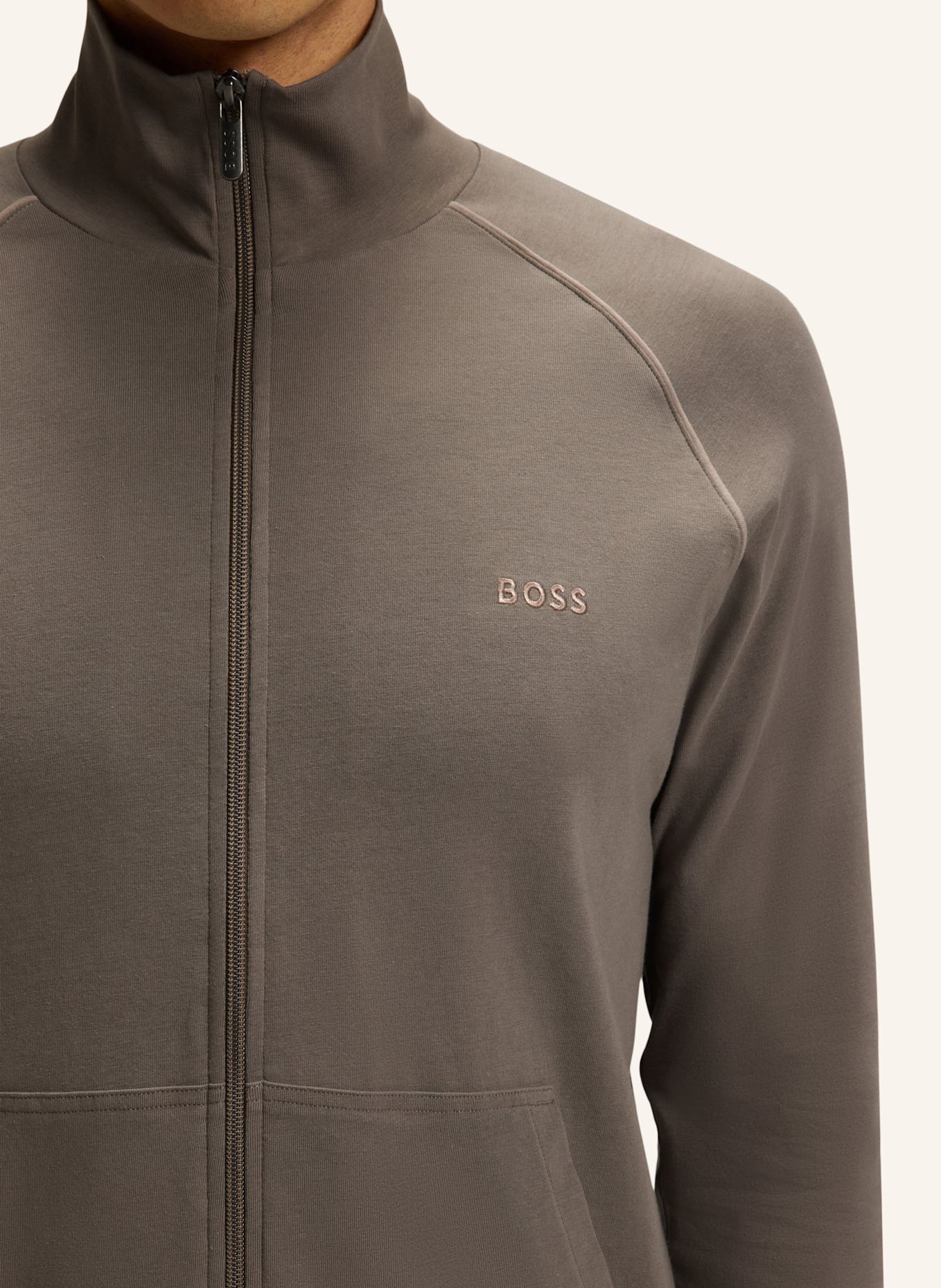 BOSS Loungewear Jacke MIX&MATCH JACKET Z Regular Fit: BRAUN
